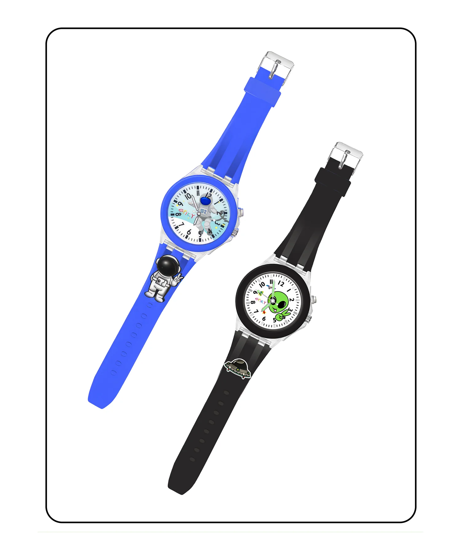 Spiky Combo of Astronaut & Spaceship 3D Cartoon Analog Light Watch - Image 11