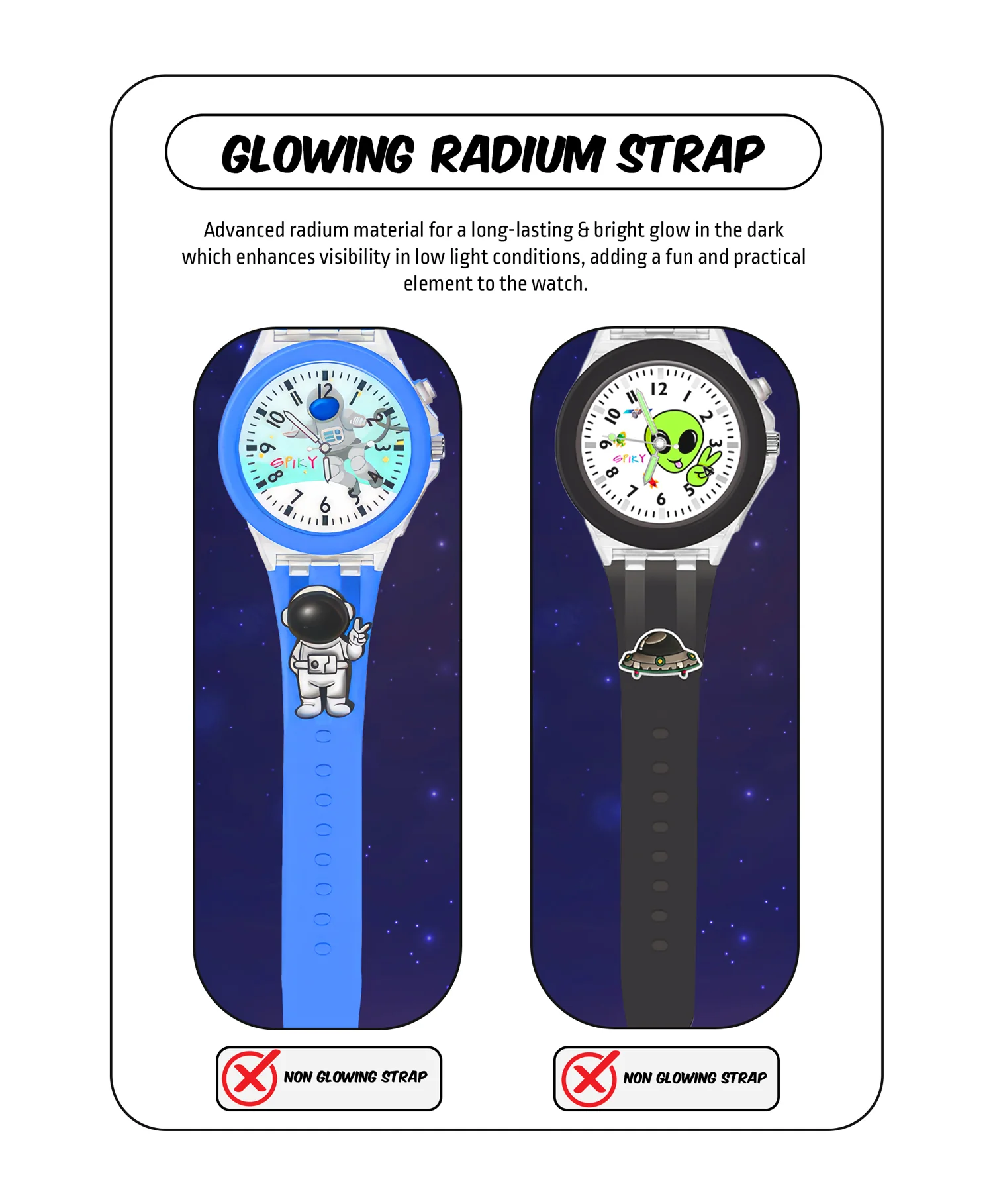 Spiky Combo of Astronaut & Spaceship 3D Cartoon Analog Light Watch - Image 8