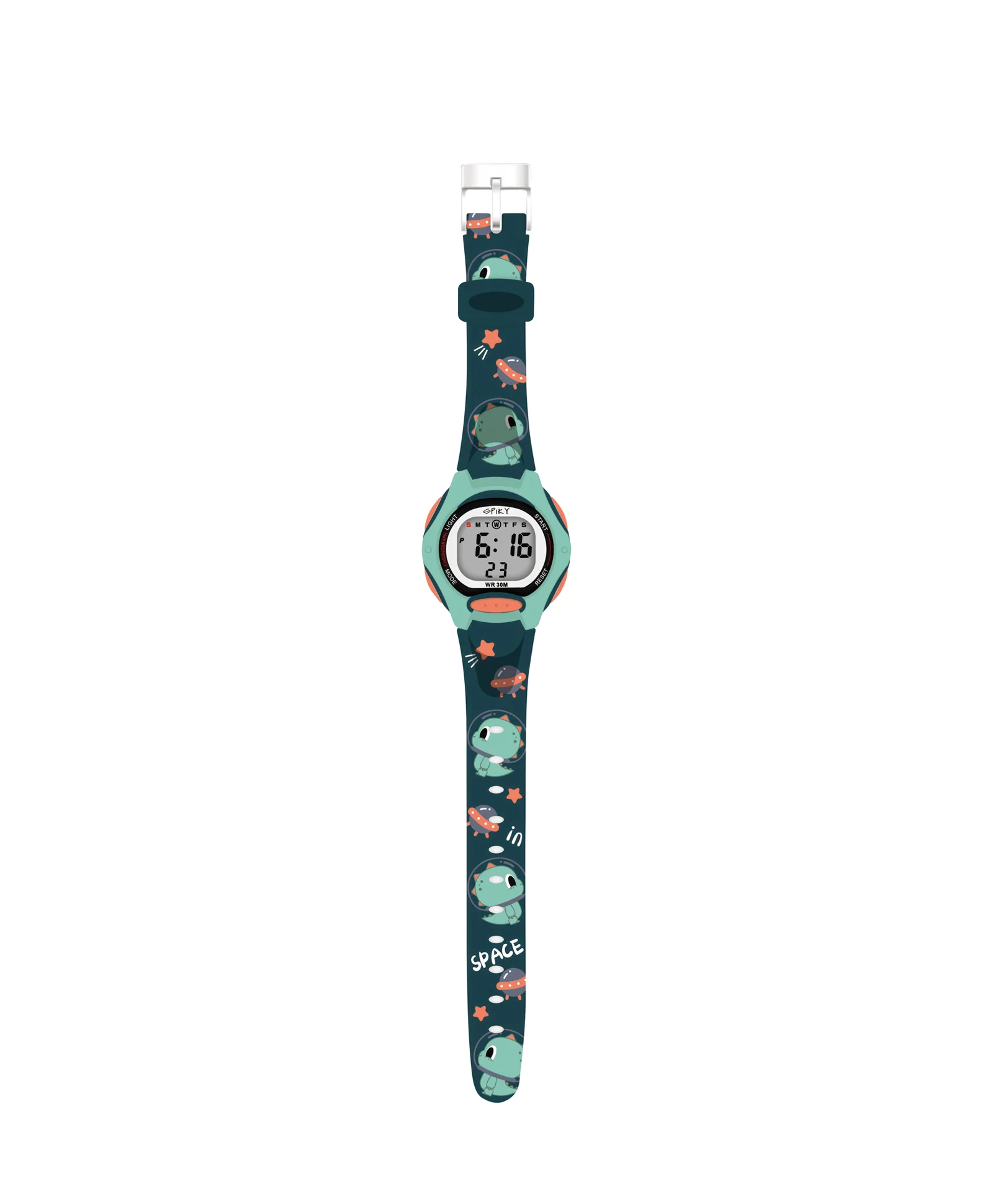 Spiky Eva18 Printed Strap Round Sports Digital Watch - Image 44