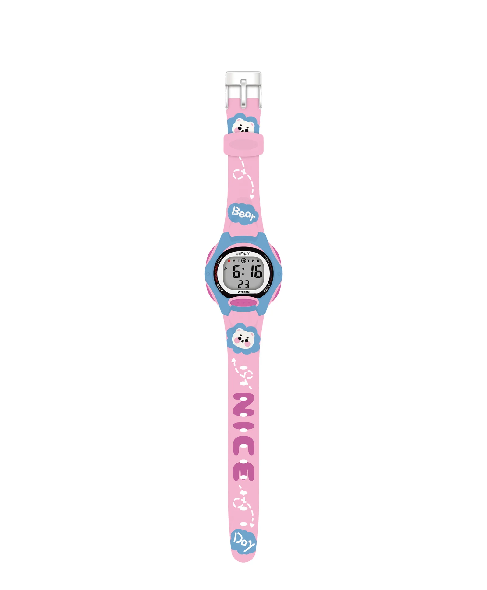 Spiky Eva18 Printed Strap Round Sports Digital Watch - Image 8