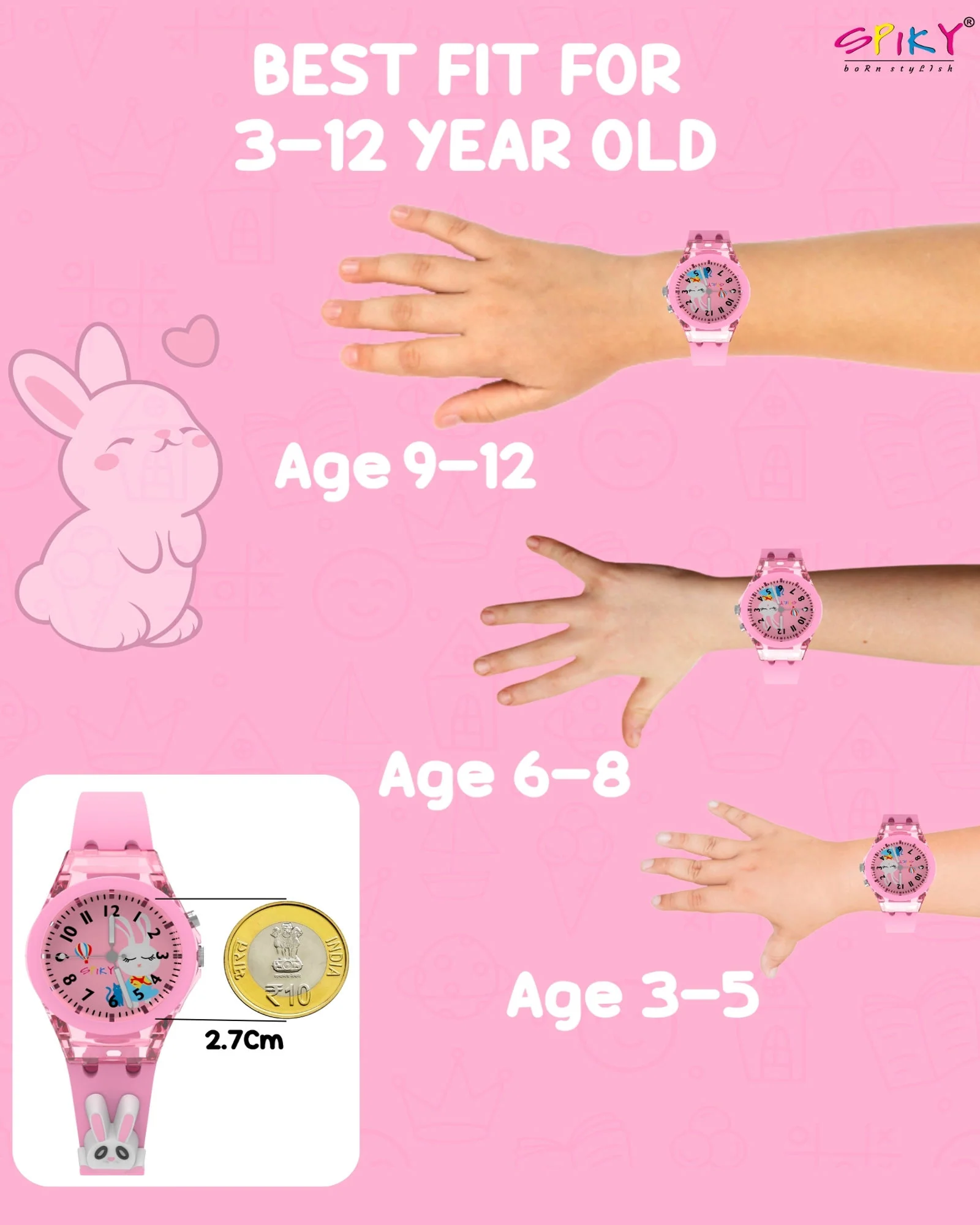 Spiky 3D Cartoon Analog Light Watch for Kids - Image 9