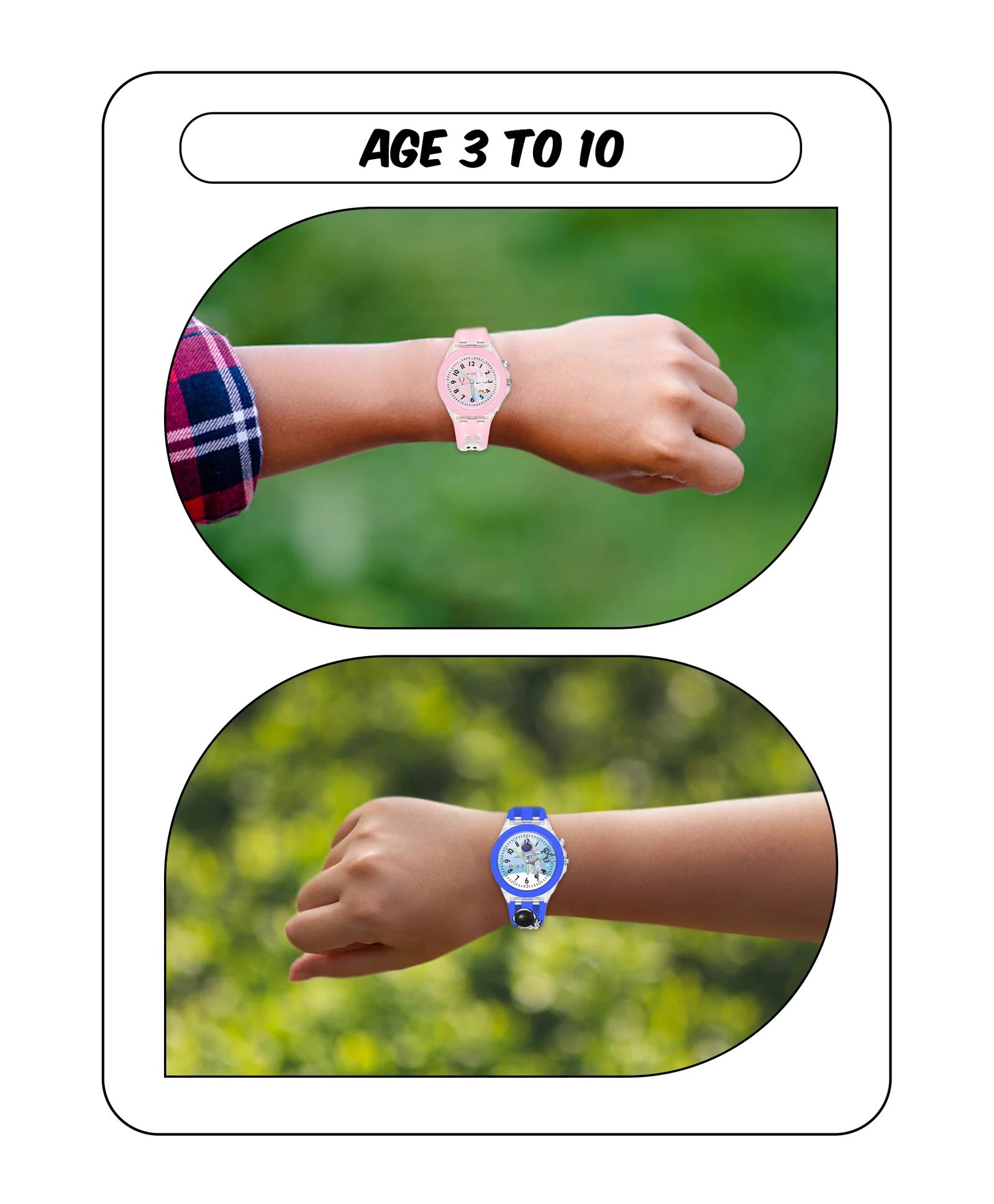 Spiky 3D Astronaut & Rabbit Cartoon Analog Light Watch Combo - Image 3