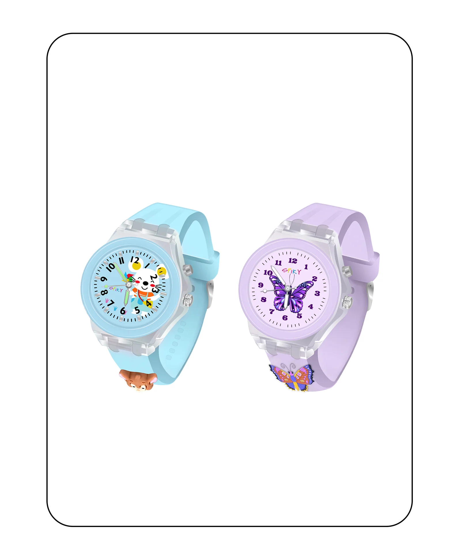 Spiky 3D Astronaut & Rabbit Cartoon Analog Light Watch Combo - Image 92