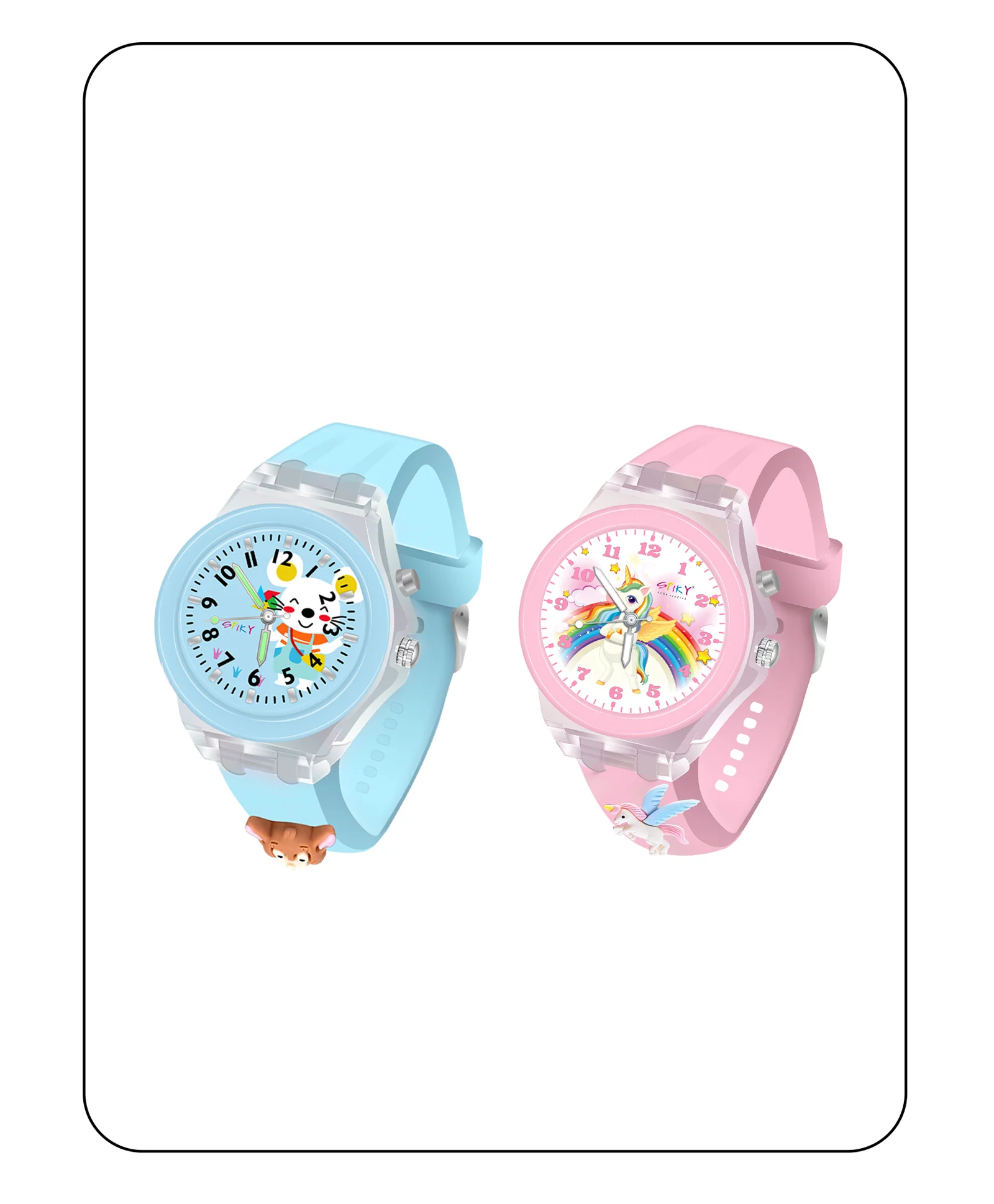 Spiky Combo of Unicorn & Monkey 3D Cartoon Analog Light Watch - Image 11