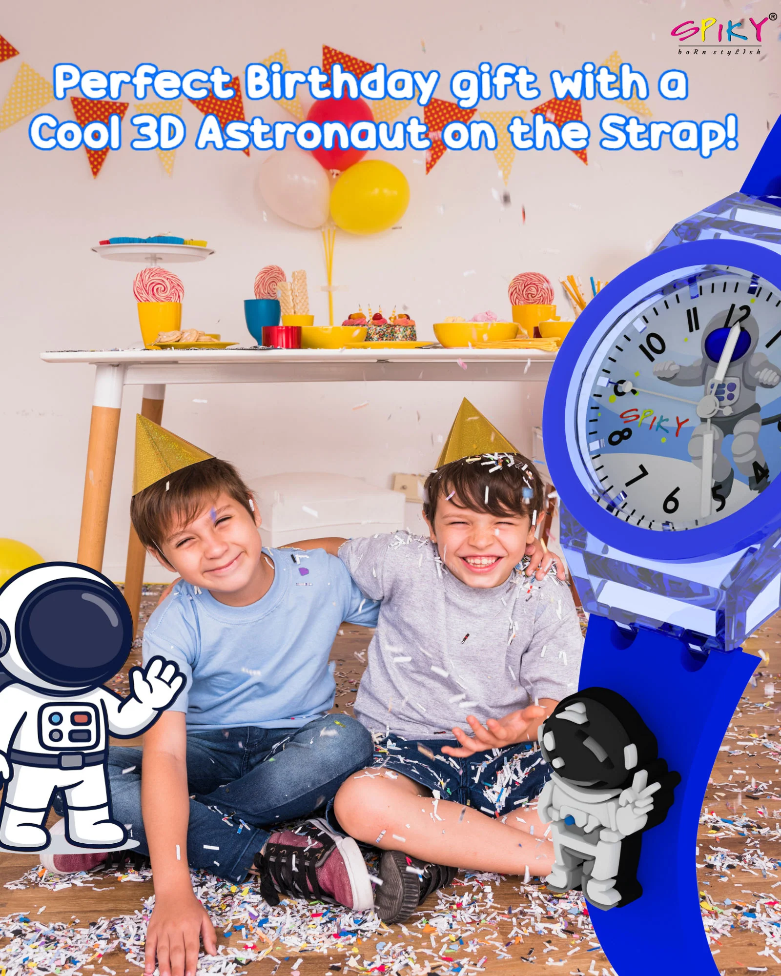 Spiky 3D Cartoon Analog Light Watch for Kids - Image 10