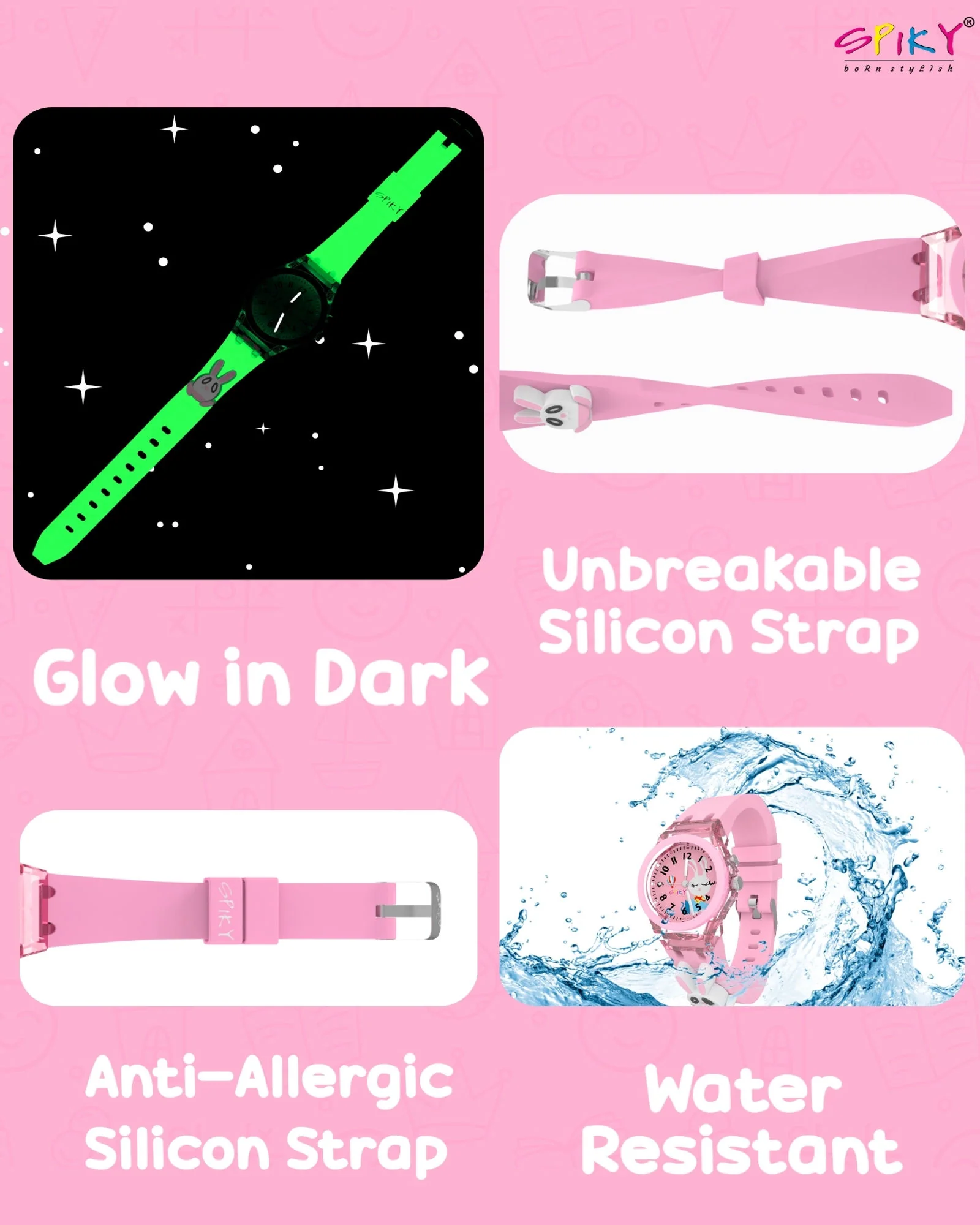 Spiky 3D Cartoon Analog Light Watch for Kids - Image 19