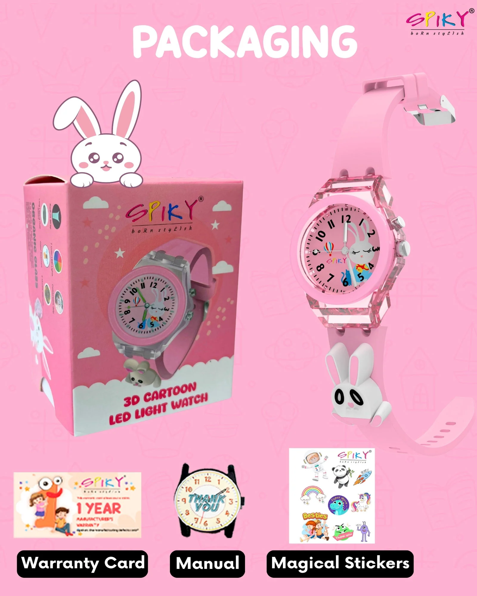 Spiky 3D Cartoon Analog Light Watch for Kids - Image 21