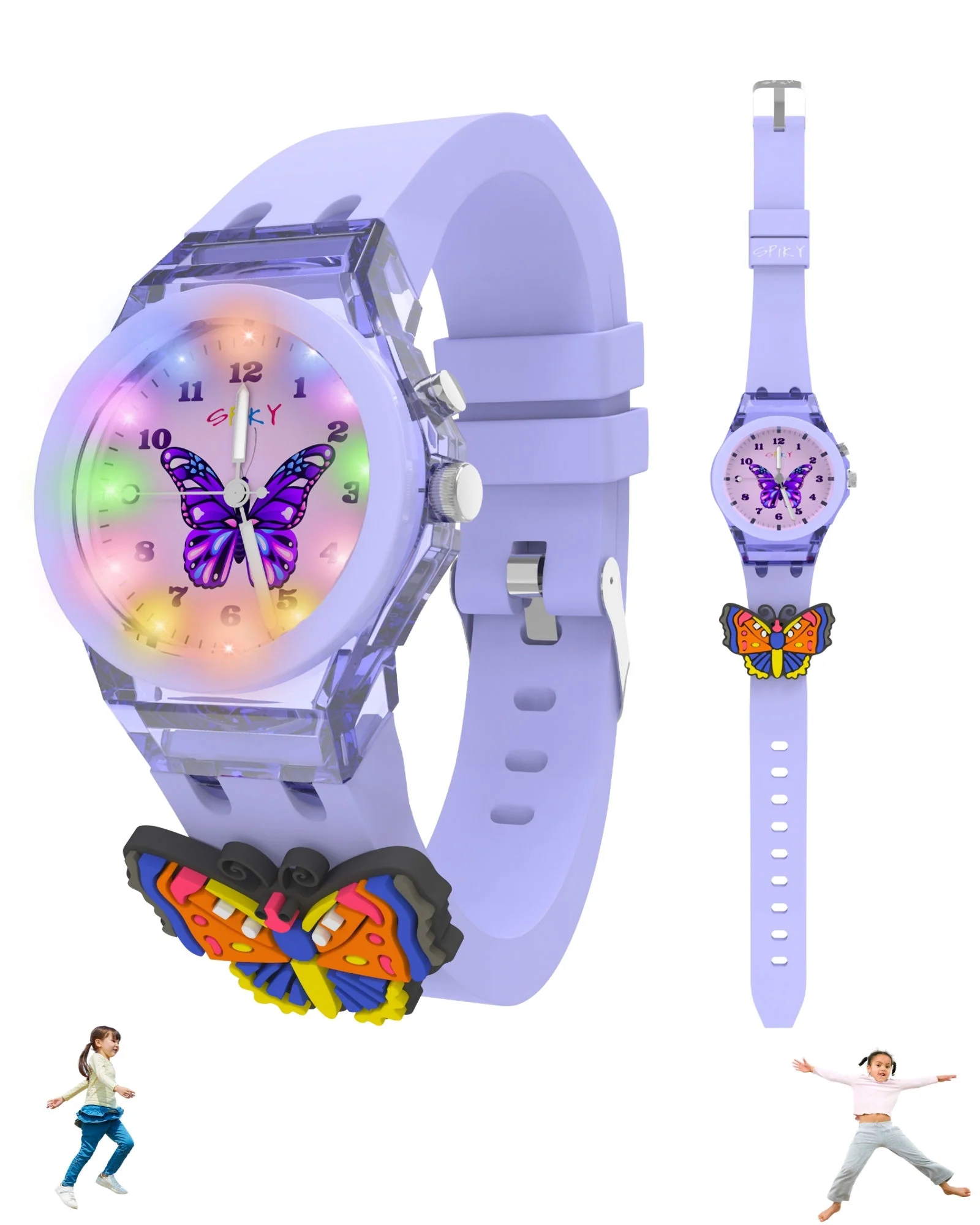 Spiky 3D Cartoon Analog Light Watch for Kids - Image 37