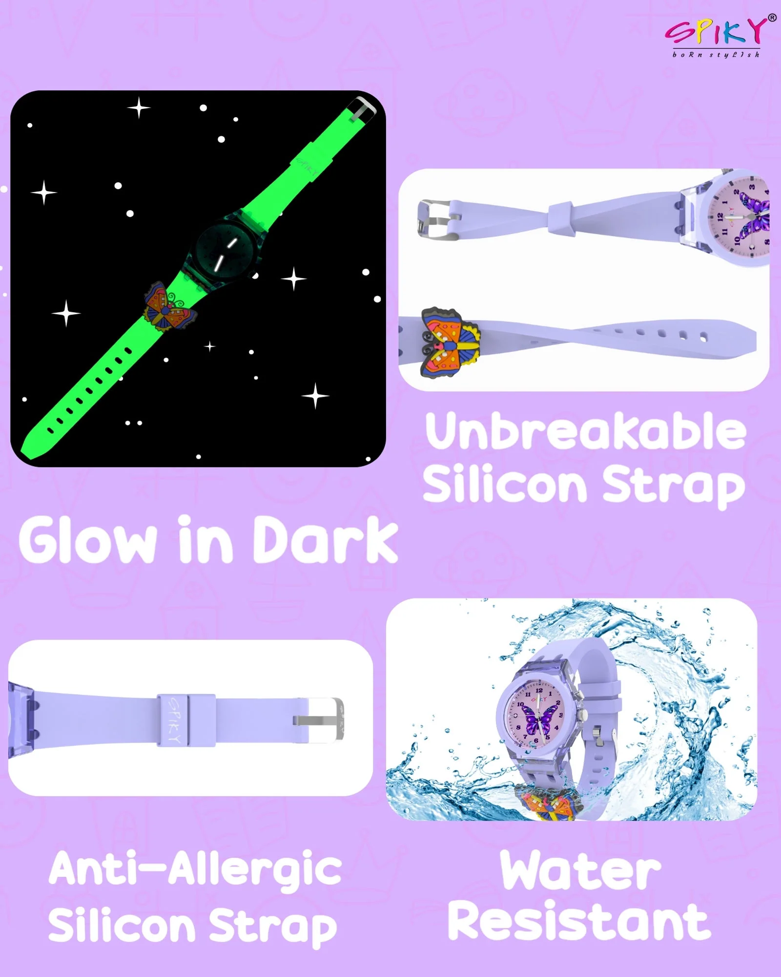 Spiky 3D Cartoon Analog Light Watch for Kids - Image 41