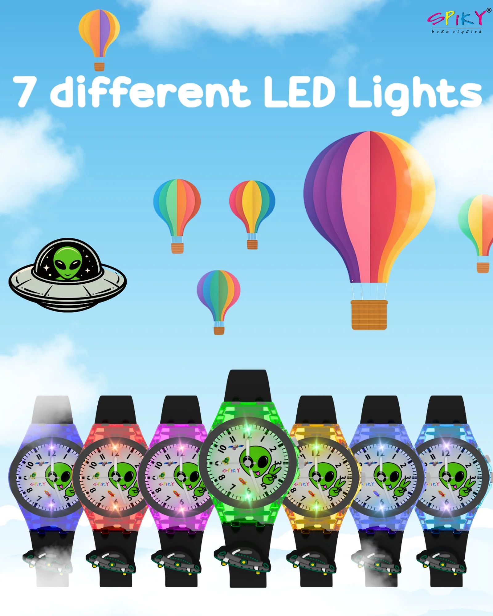 Spiky 3D Cartoon Analog Light Watch for Kids - Image 25