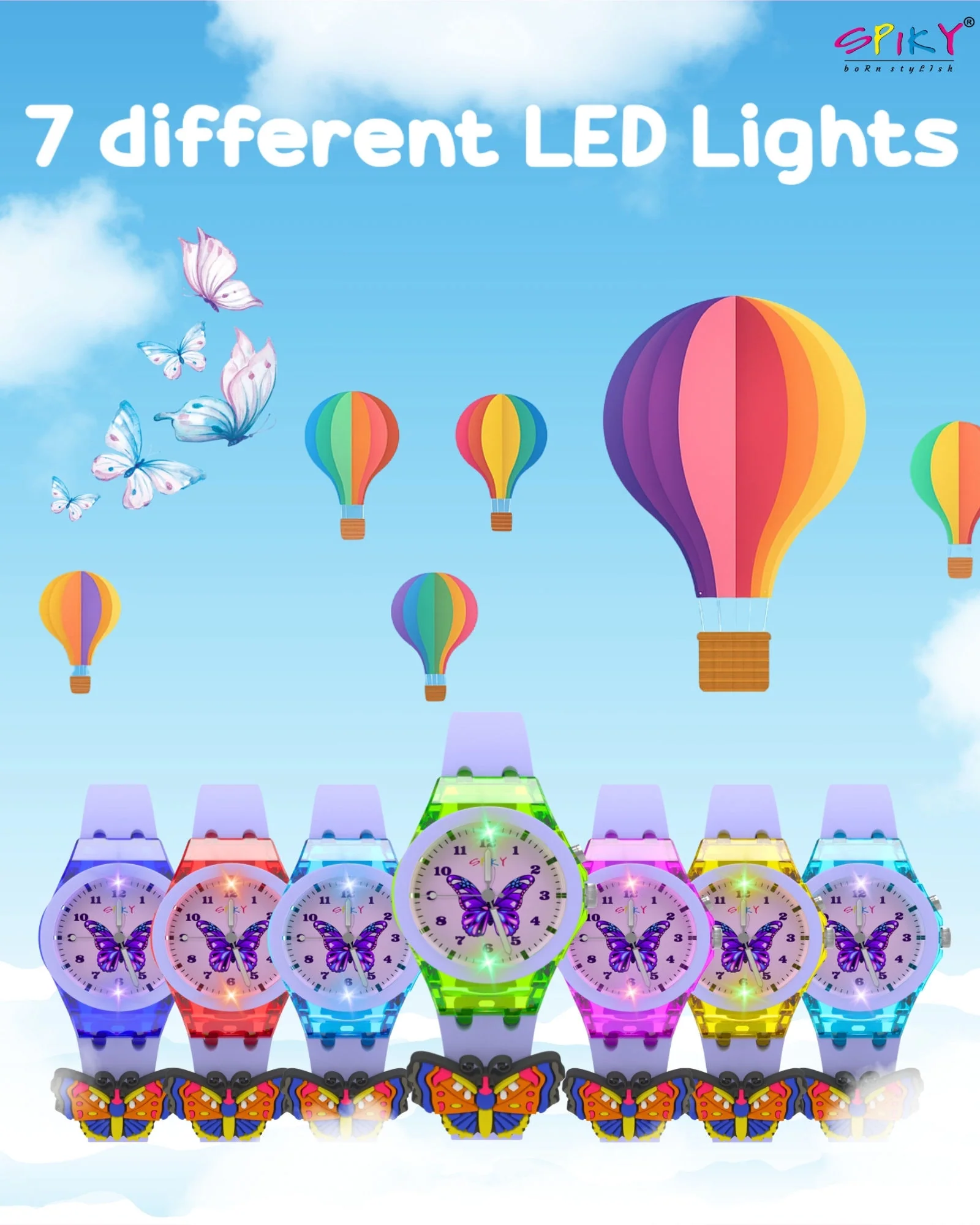 Spiky 3D Cartoon Analog Light Watch for Kids - Image 4
