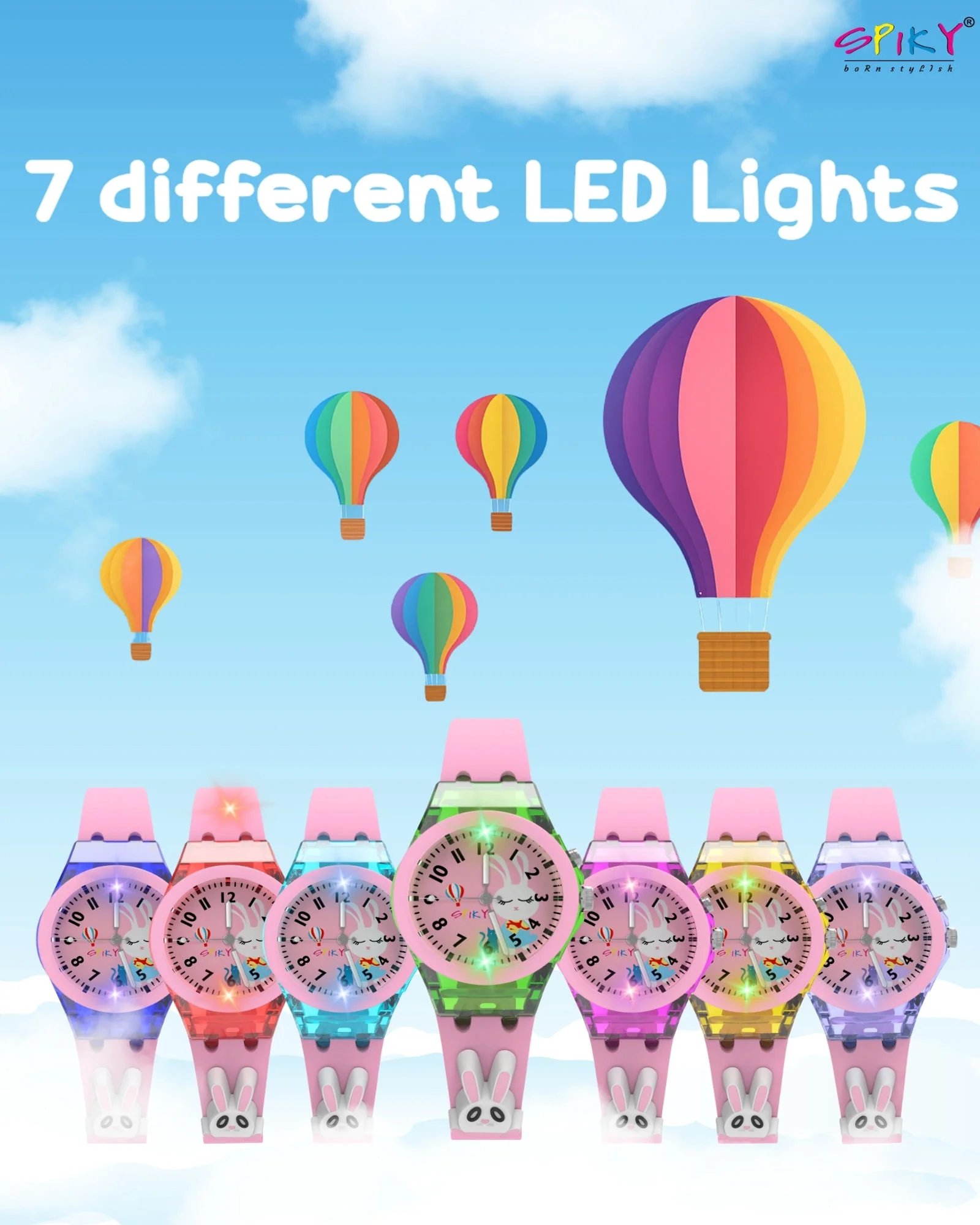 Spiky 3D Cartoon Analog Light Watch for Kids - Image 12