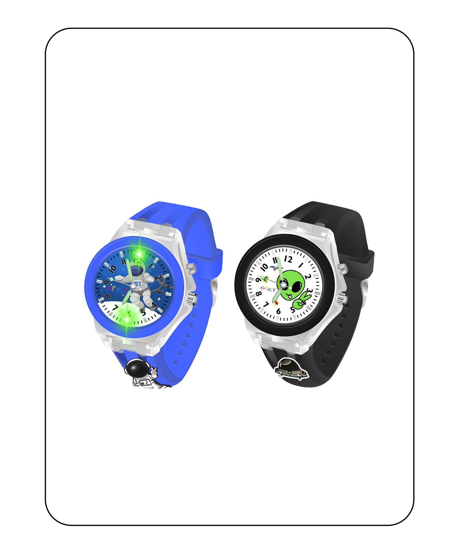 Spiky 3D Monkey & Rabbit Cartoon Analog Light Watch Combo - Image 34