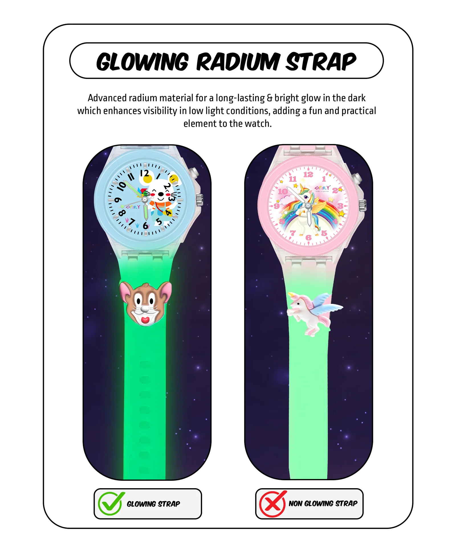 Spiky 3D Monkey & Rabbit Cartoon Analog Light Watch Combo - Image 65