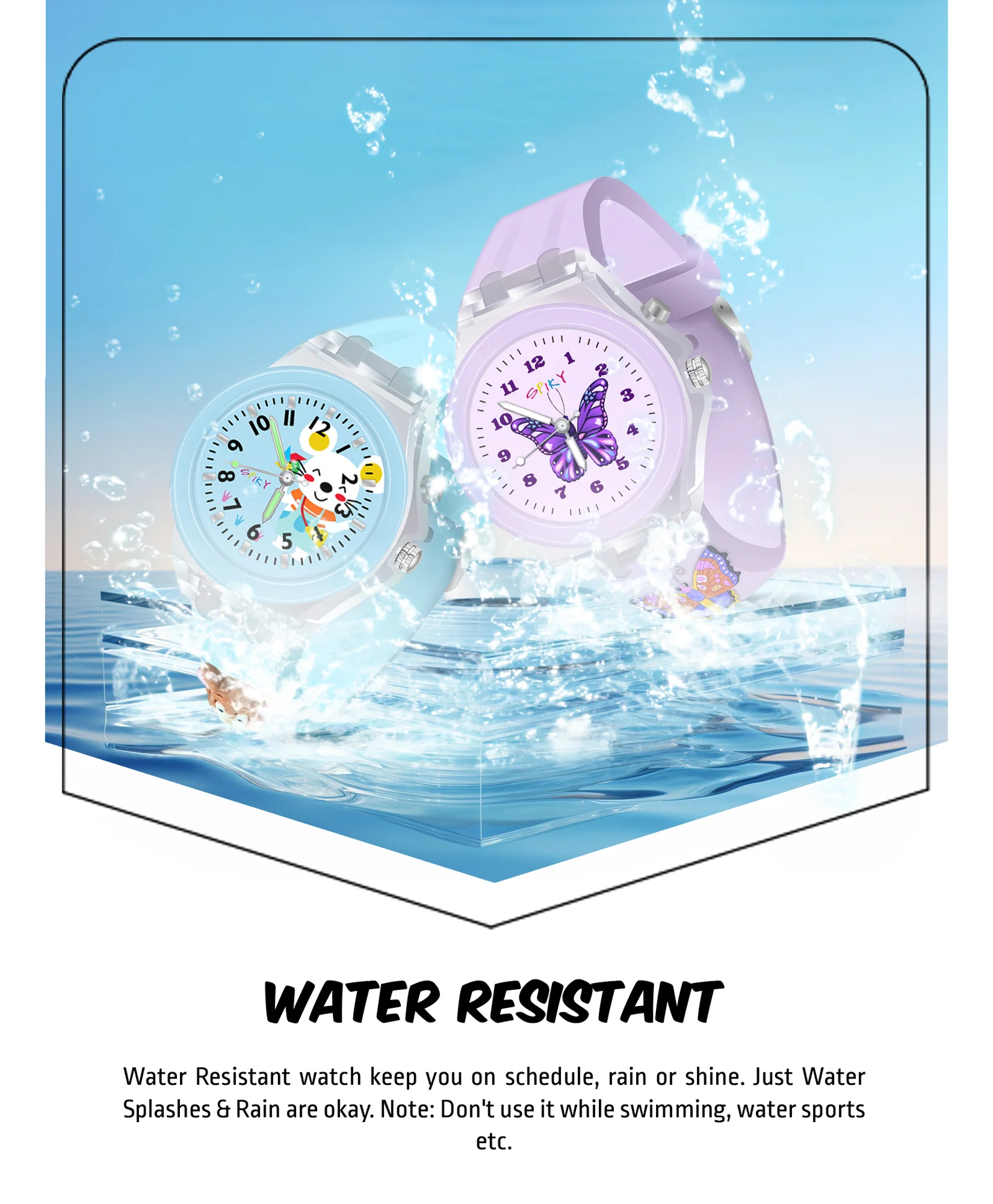 Spiky 3D Monkey & Rabbit Cartoon Analog Light Watch Combo - Image 76