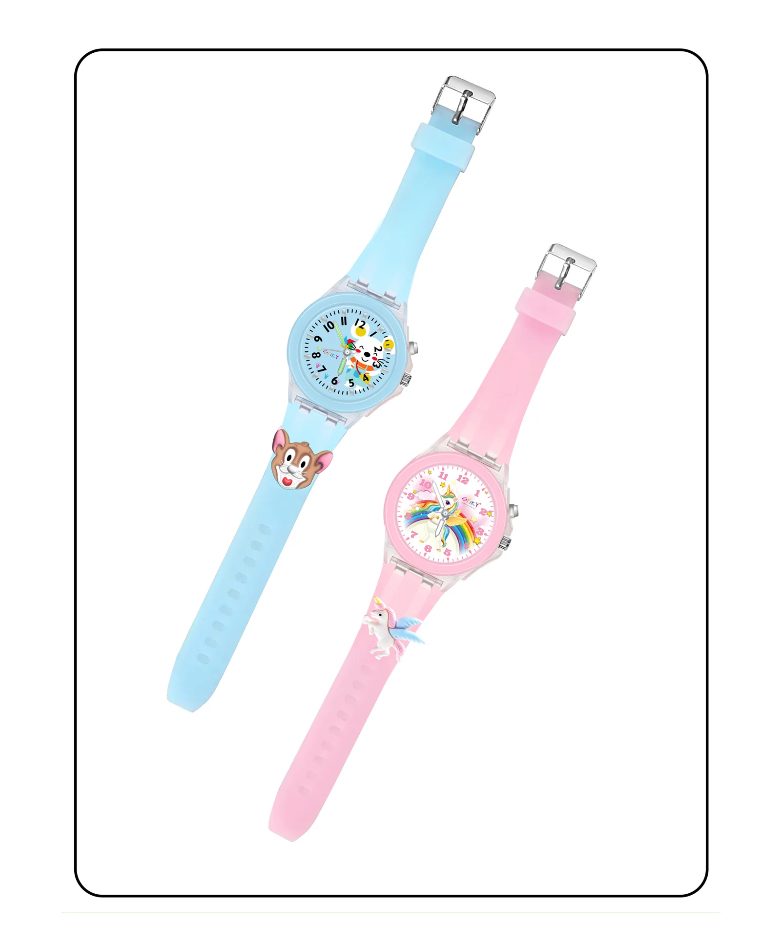 Spiky Combo of Butterfly & Monkey 3D Cartoon Analog Light Watch - Image 43