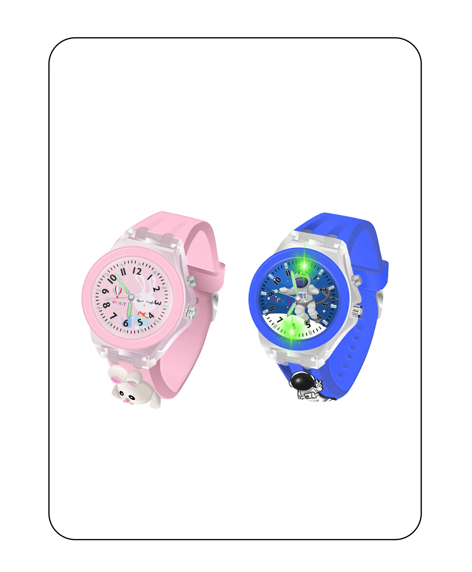 Spiky Combo of Butterfly & Monkey 3D Cartoon Analog Light Watch - Image 70