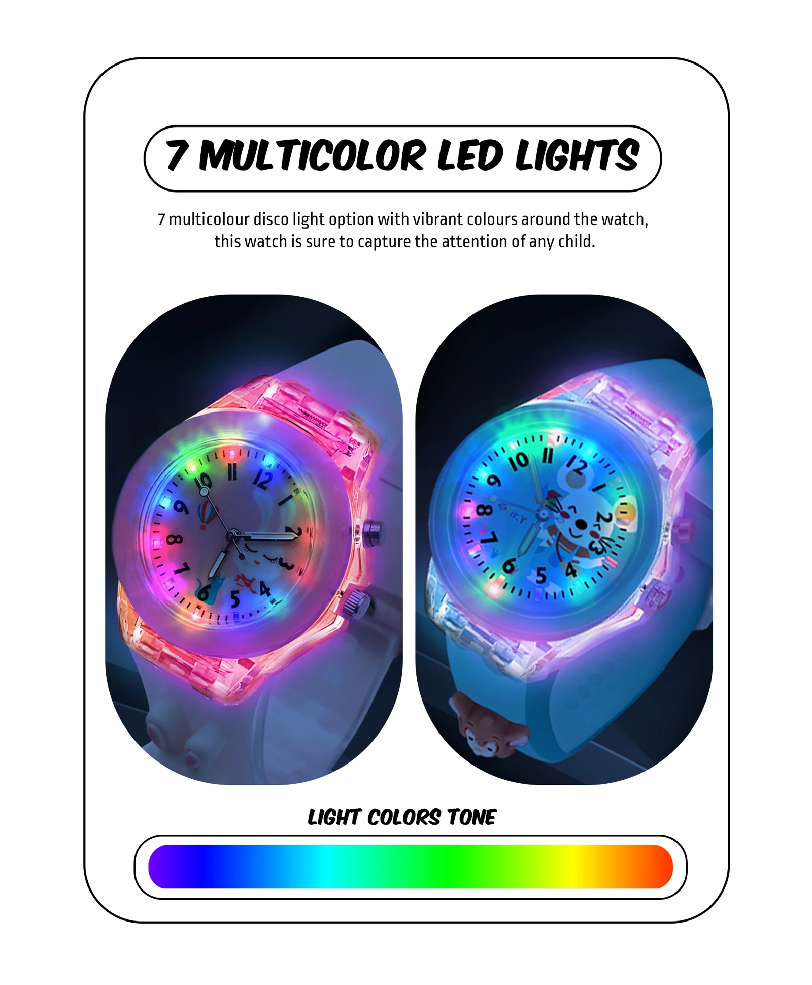 Spiky Combo of Butterfly & Monkey 3D Cartoon Analog Light Watch - Image 73
