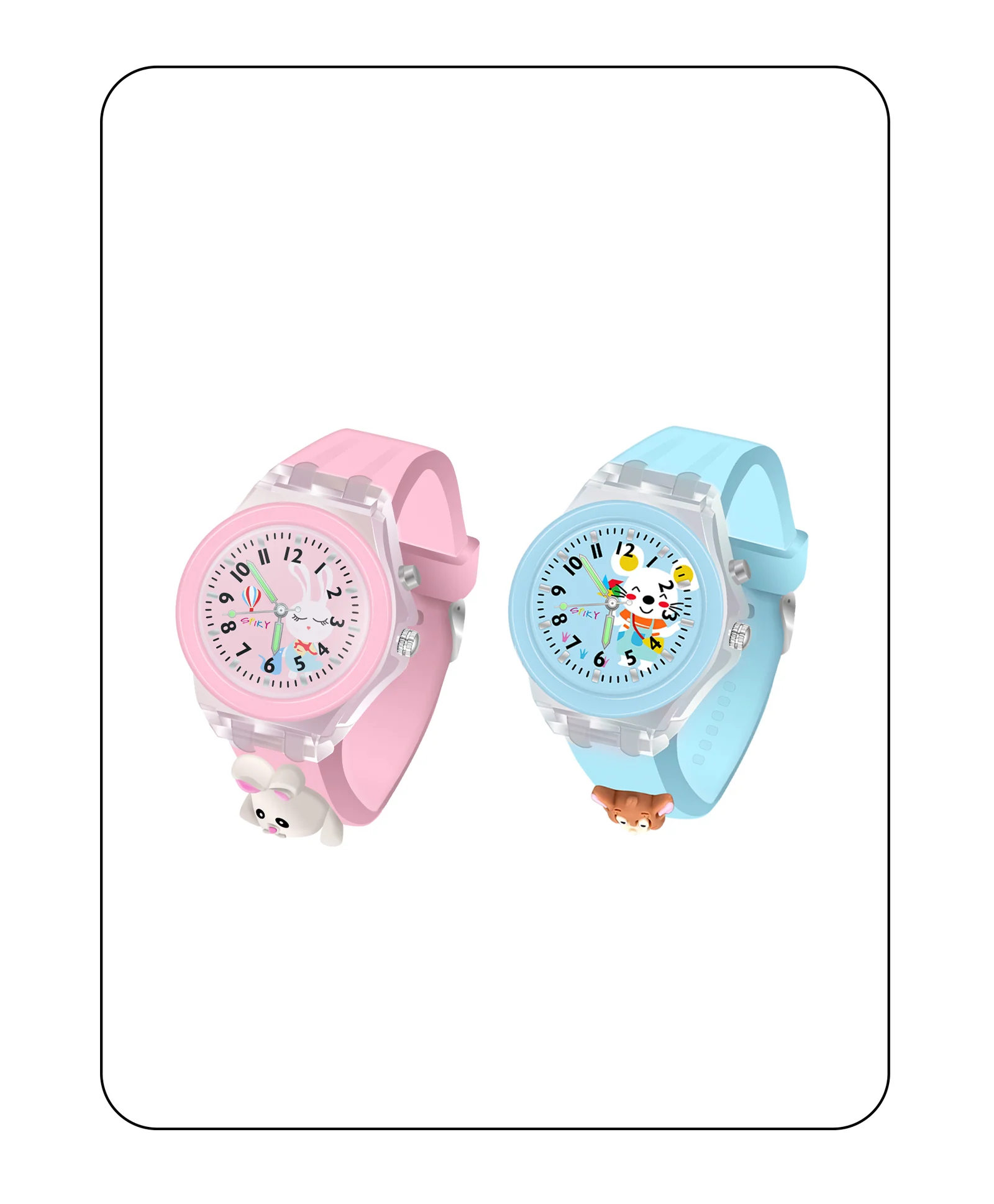 Spiky Combo of Butterfly & Monkey 3D Cartoon Analog Light Watch - Image 82