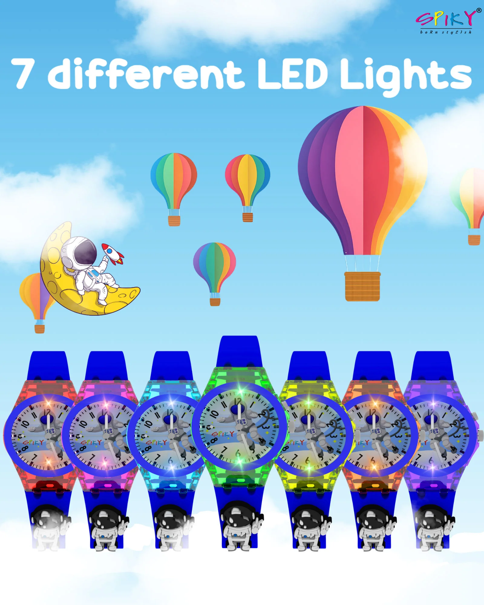 Spiky 3D Cartoon Analog Light Watch for Kids - Image 18