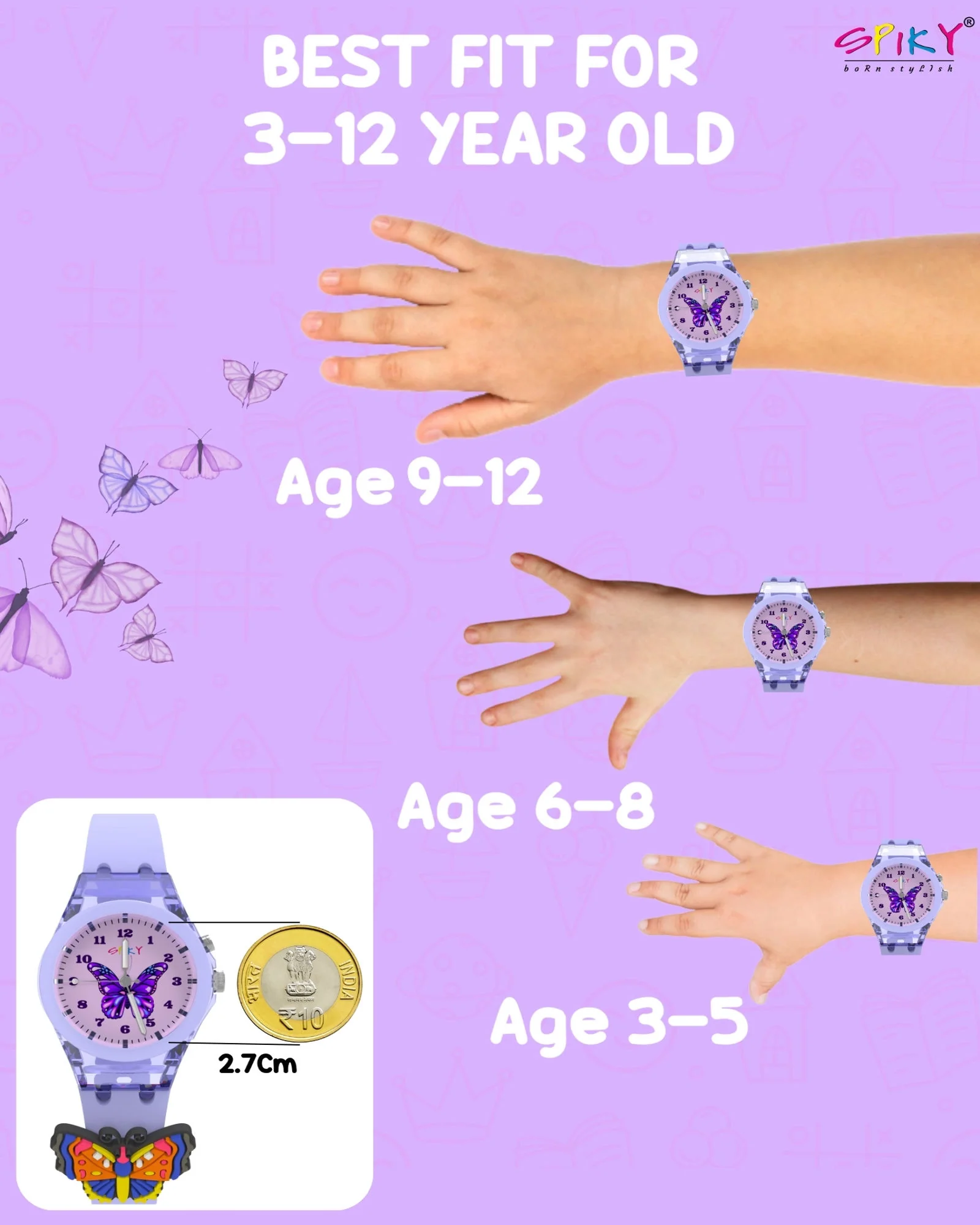 Spiky 3D Cartoon Analog Light Watch for Kids - Image 38
