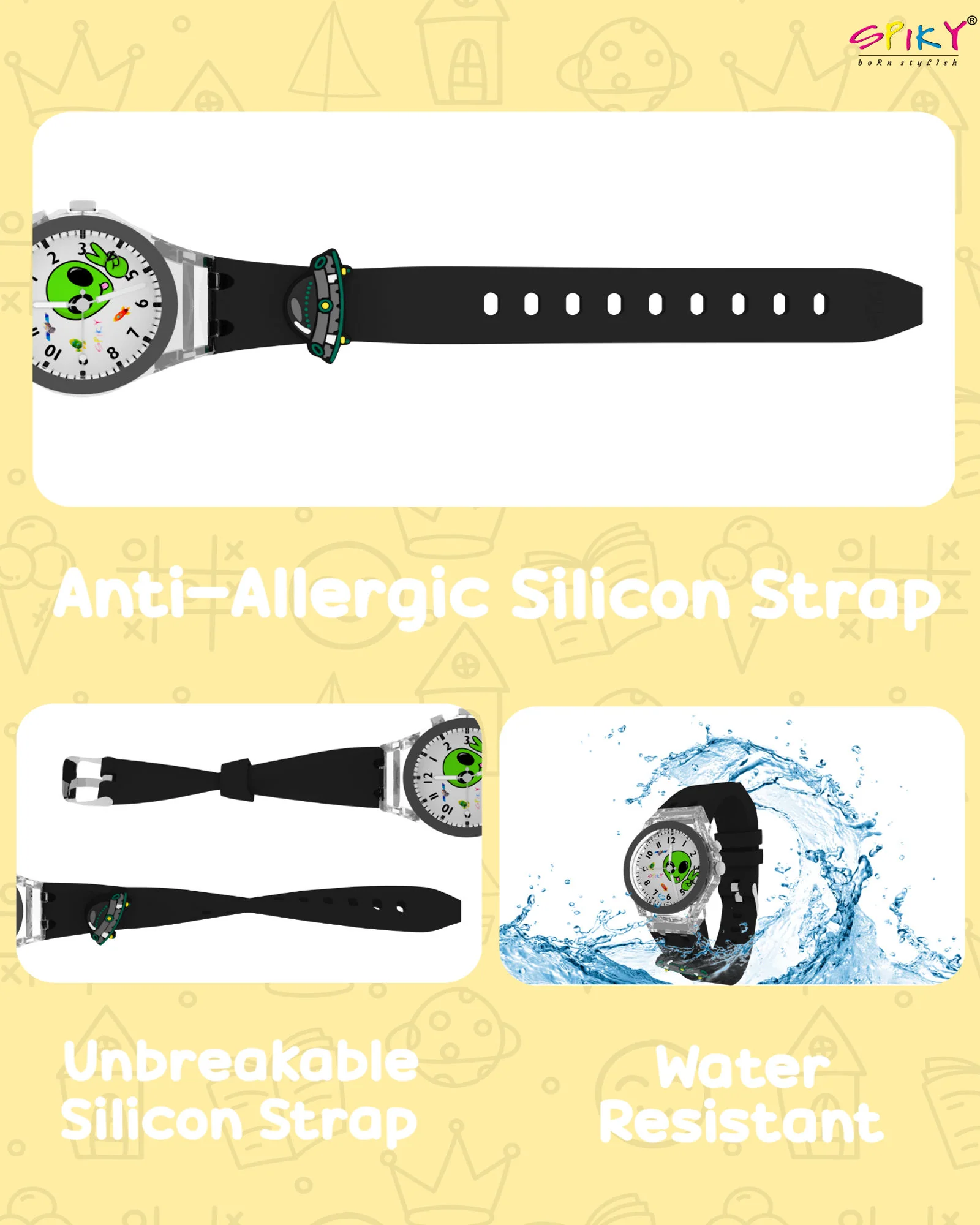 Spiky 3D Cartoon Analog Light Watch for Kids - Image 5