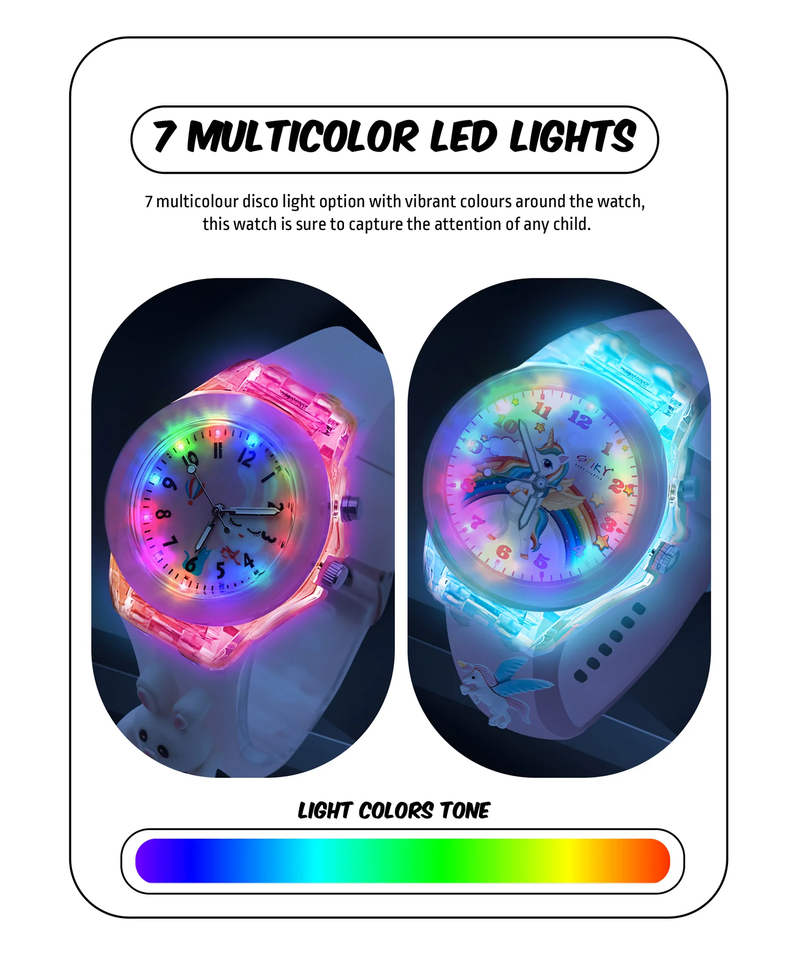 Spiky Combo of Rabbit & Butterfly 3D Cartoon Analog Light Watch - Image 14