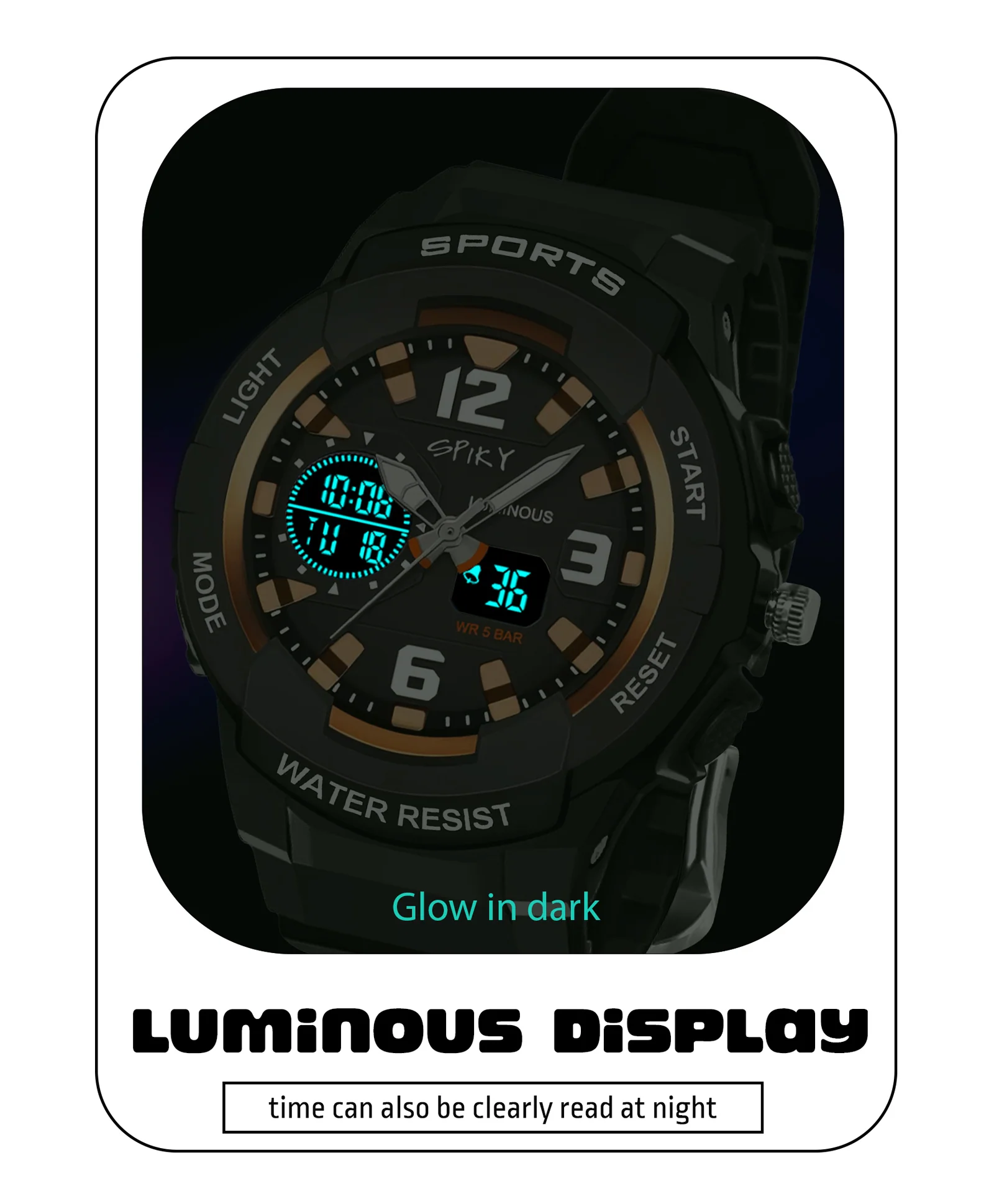 Spiky Eva6 Analog & Digital Sporty Watch - Image 3