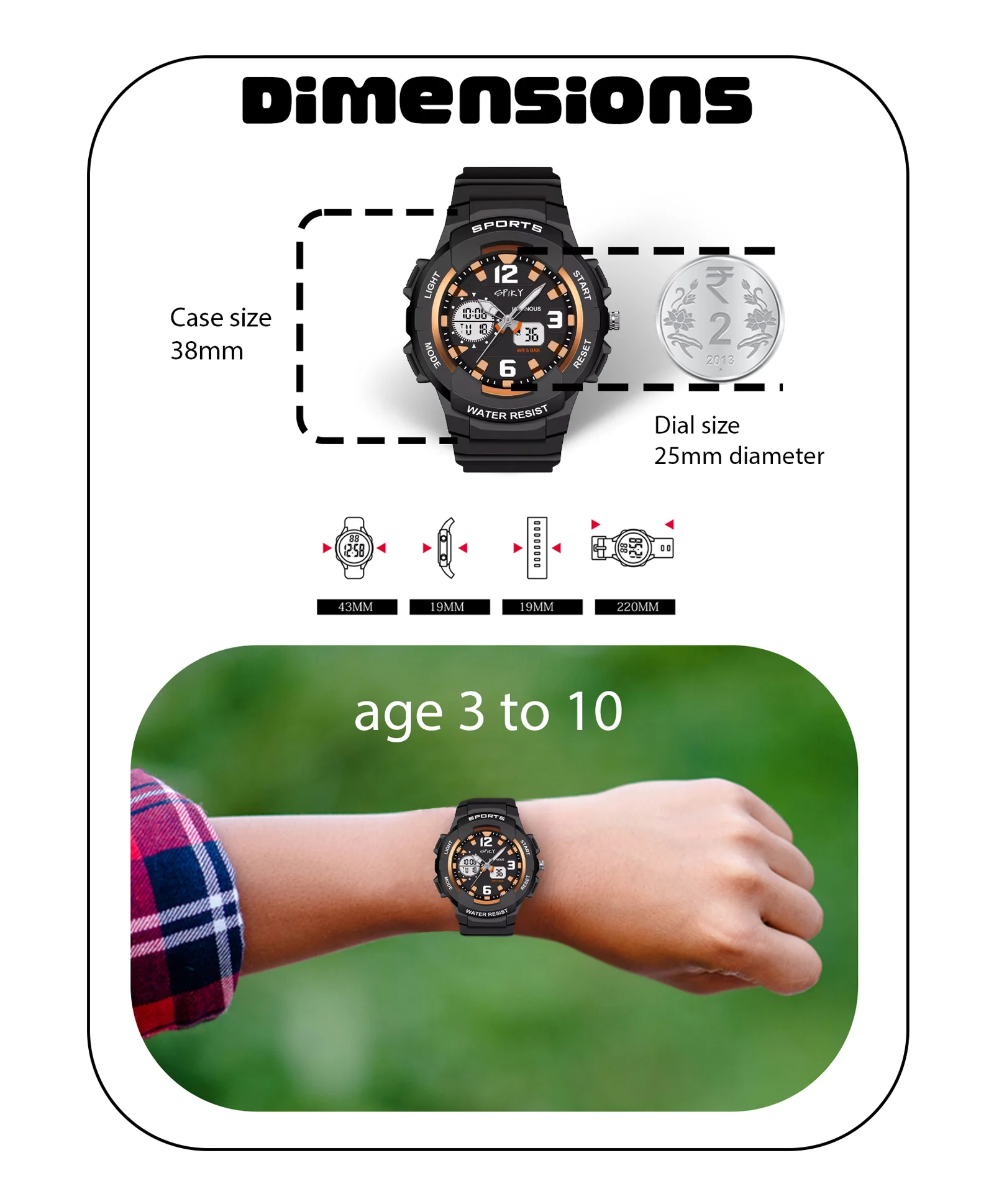 Spiky Eva6 Analog & Digital Sporty Watch - Image 4