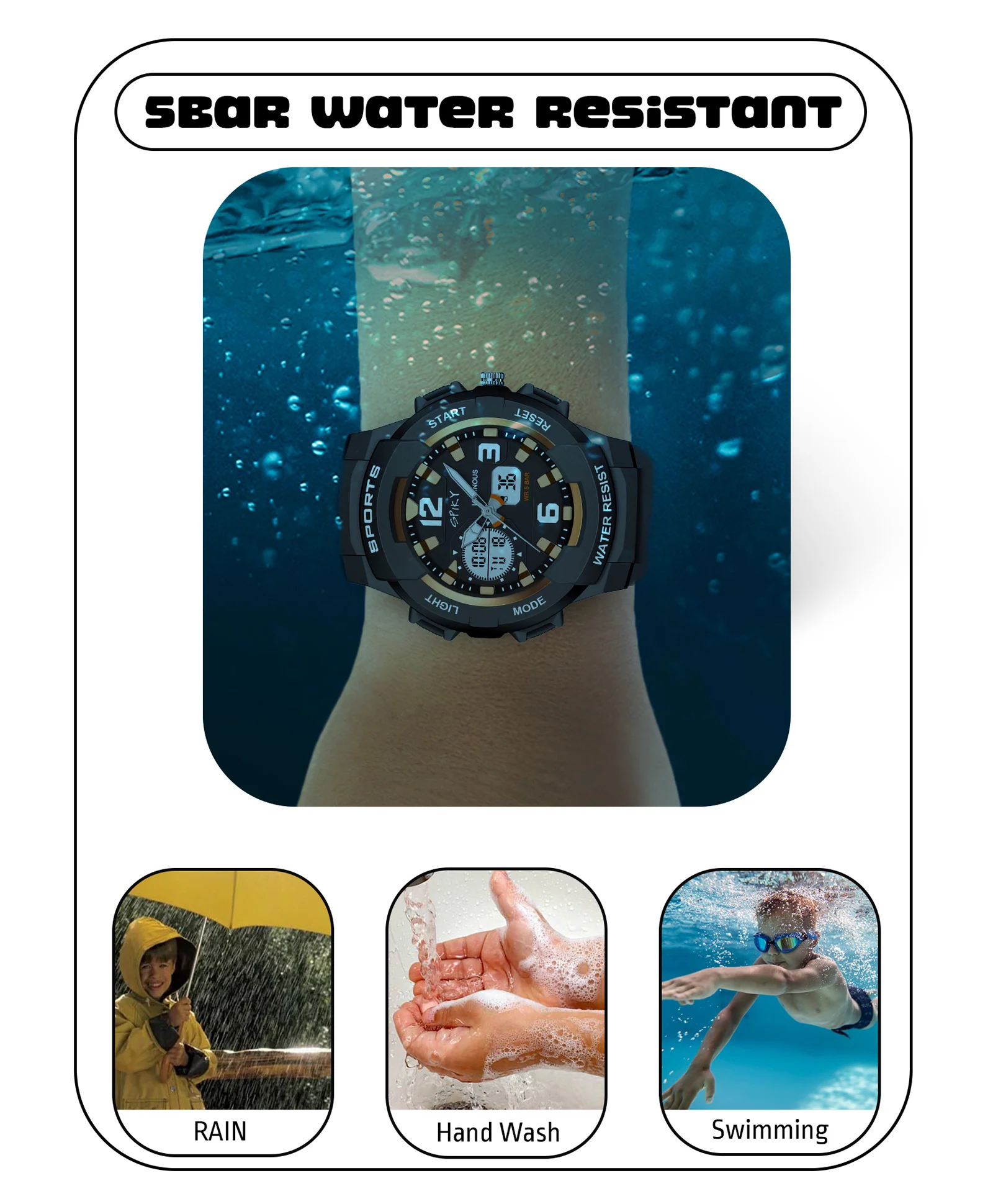 Spiky Eva6 Analog & Digital Sporty Watch - Image 6