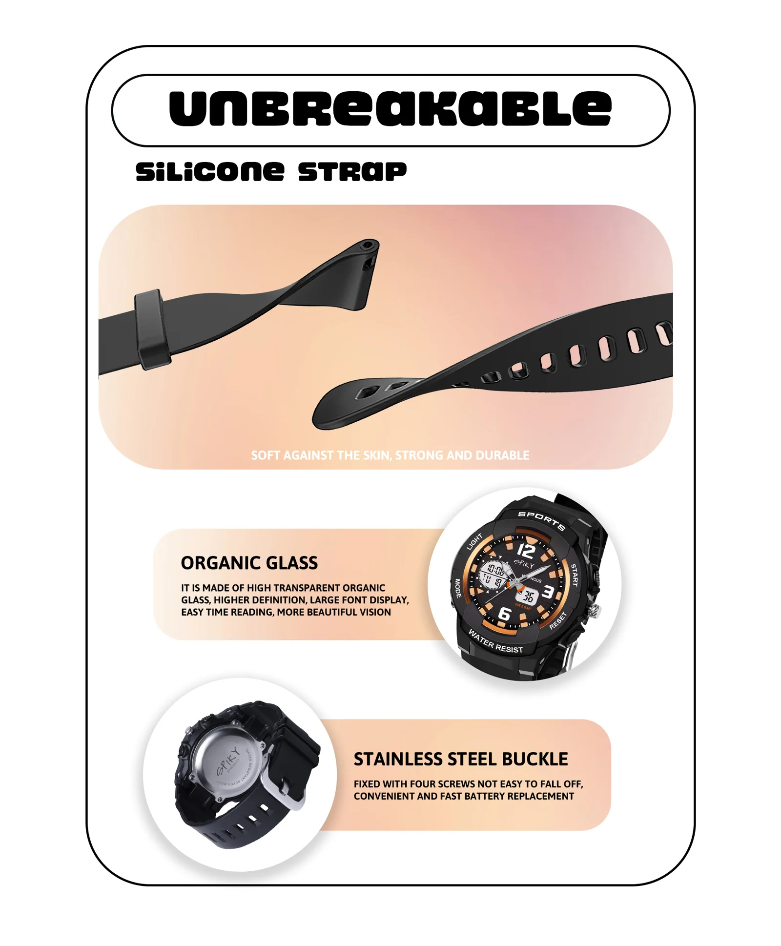 Spiky Eva6 Analog & Digital Sporty Watch - Image 19