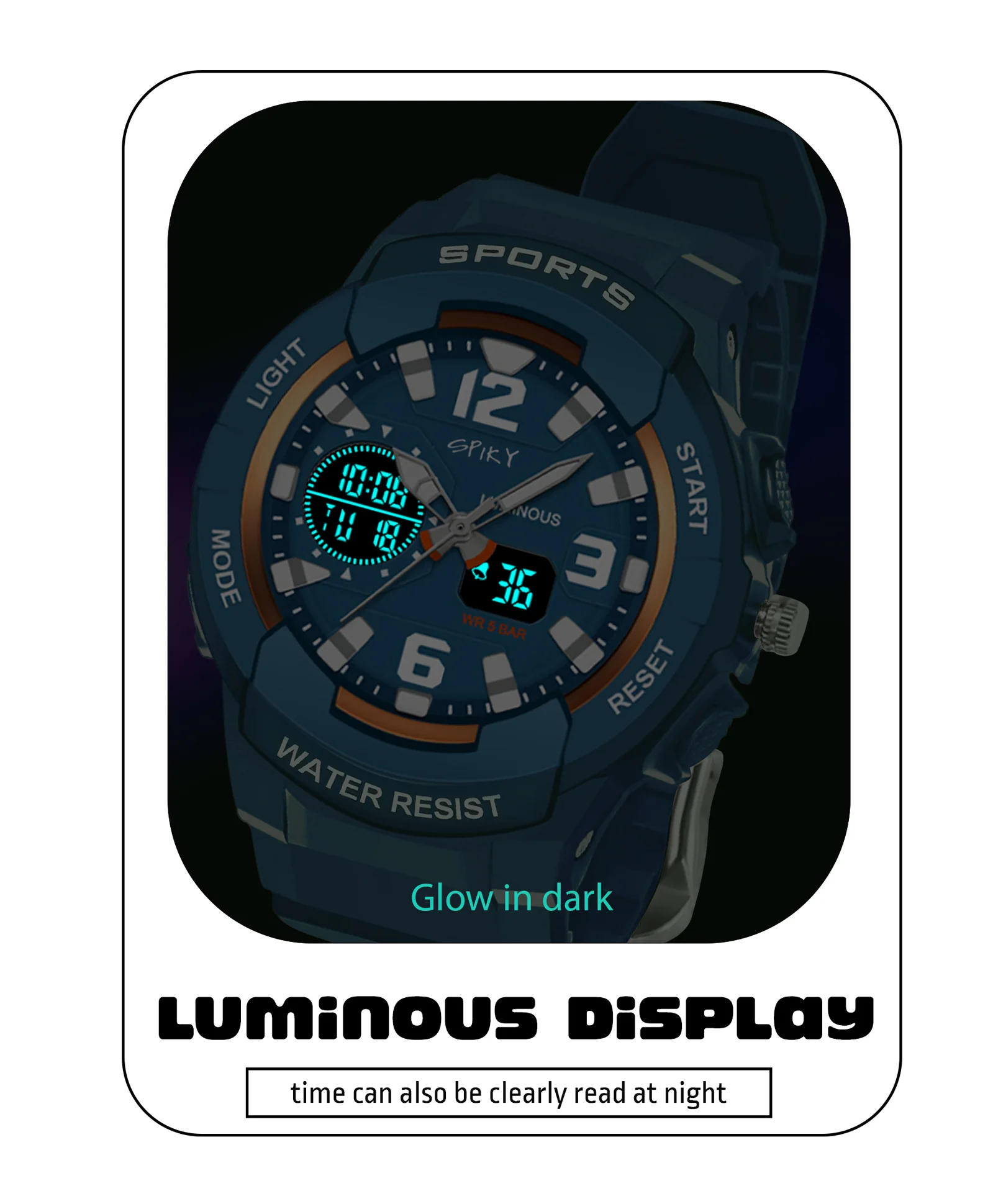 Spiky Eva6 Analog & Digital Sporty Watch - Image 3