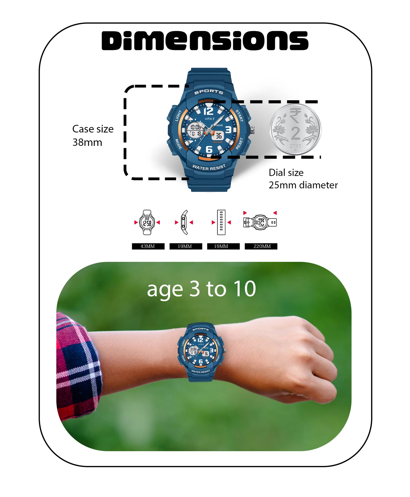 Spiky Eva6 Analog & Digital Sporty Watch - Image 4