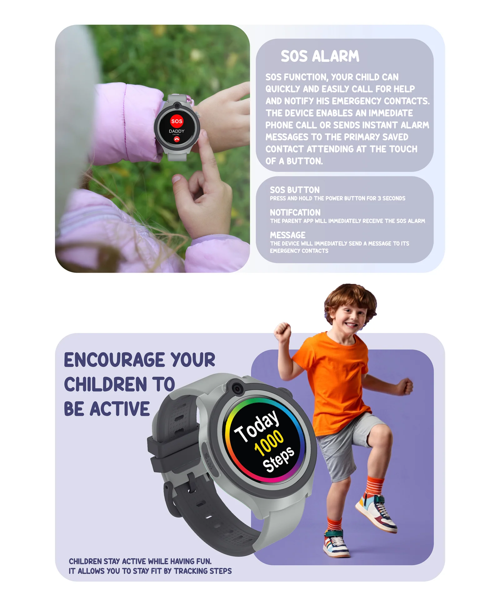 Spiky Cacus 4g Video & Voice Calling Smartwatch with GPS - Black - Image 3
