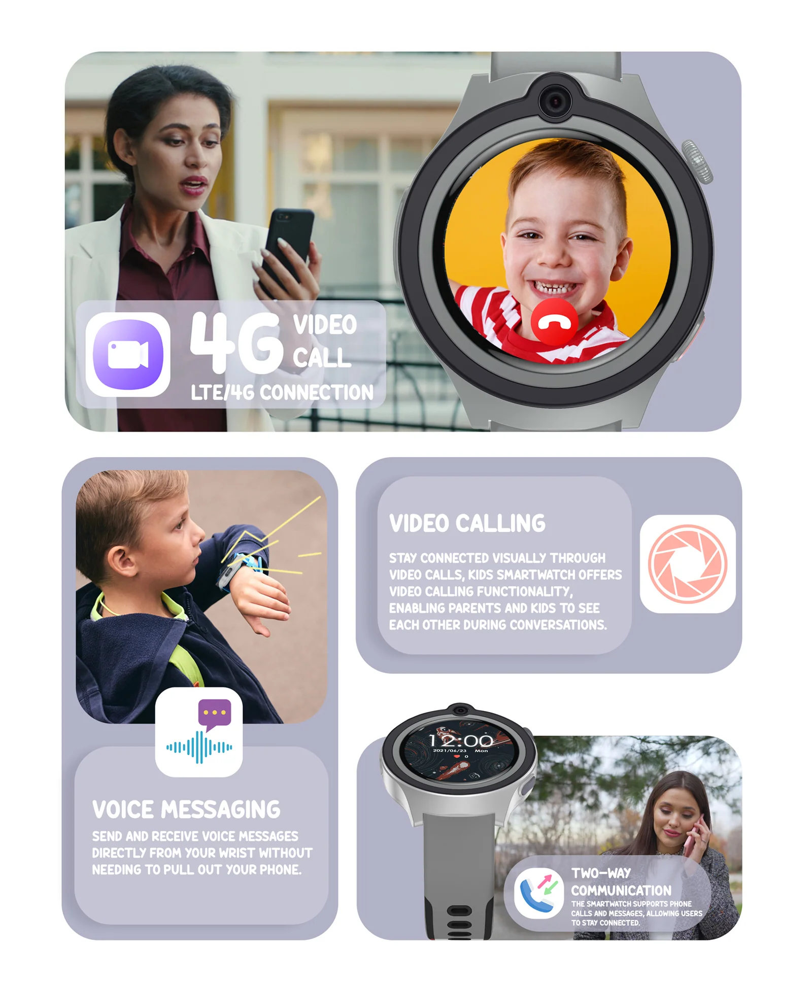 Spiky Cacus 4g Video & Voice Calling Smartwatch with GPS - Blue - Image 22