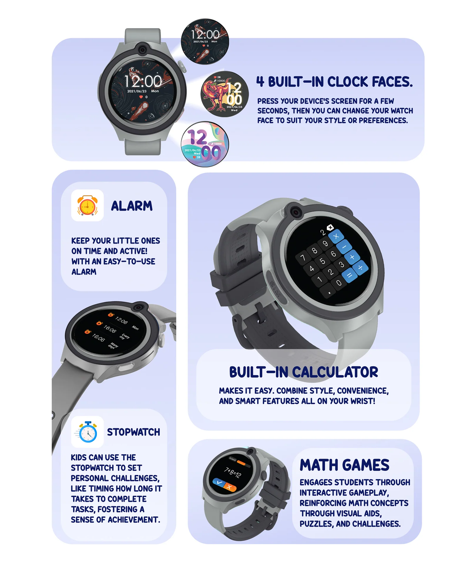 Spiky Cacus 4g Video & Voice Calling Smartwatch with GPS - Blue - Image 26