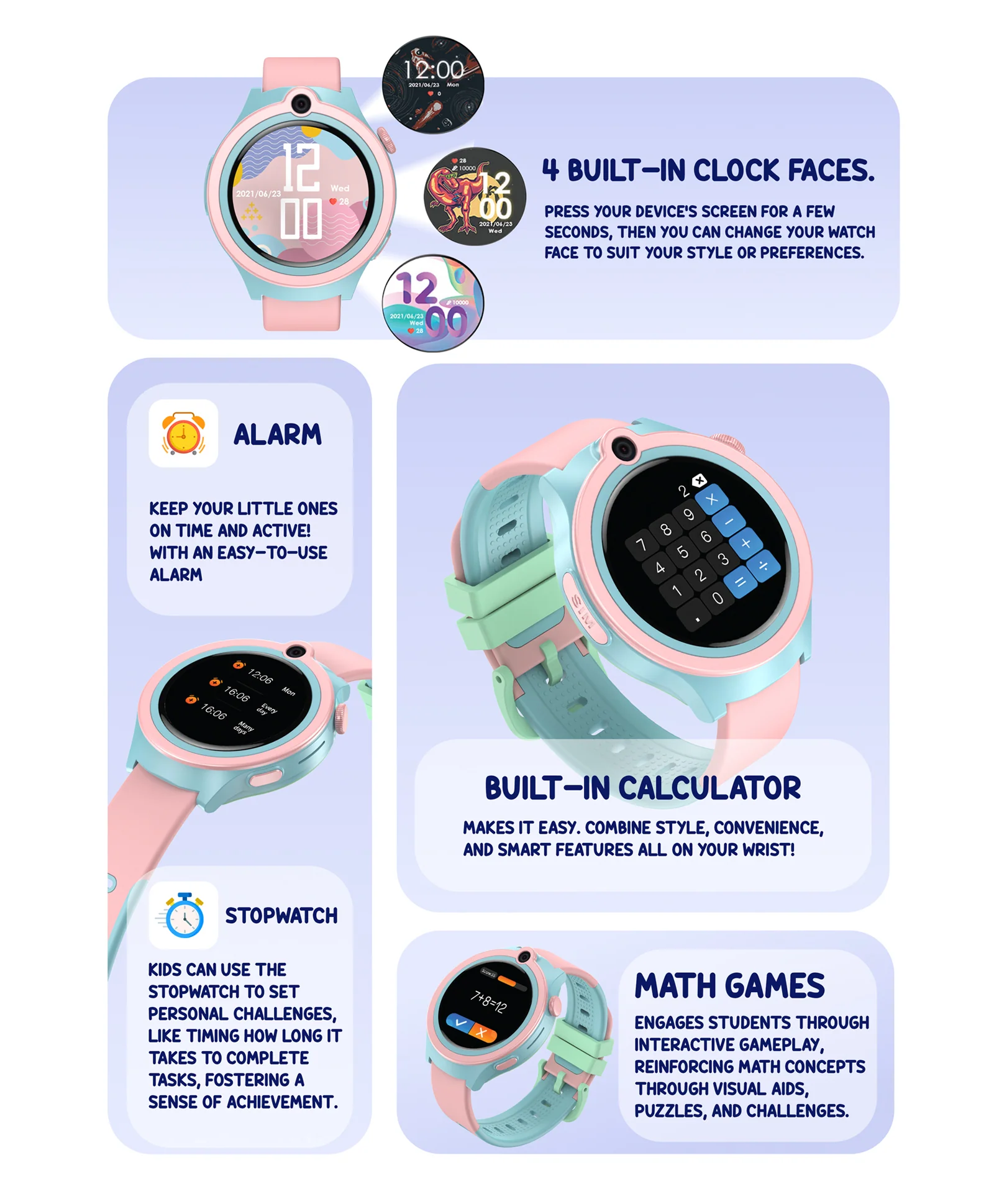 Spiky Cacus 4g Video & Voice Calling Smartwatch with GPS - Blue - Image 36