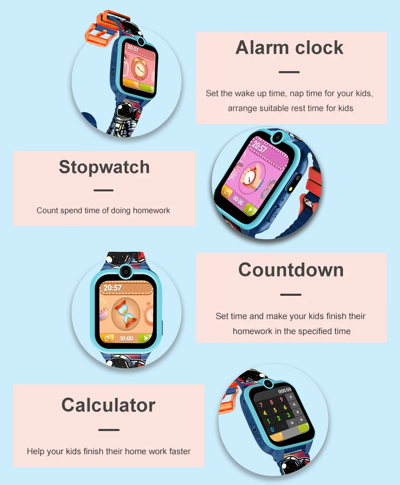 Spiky Griffin Calling Feature Loaded Smartwatch - Blue - Image 11