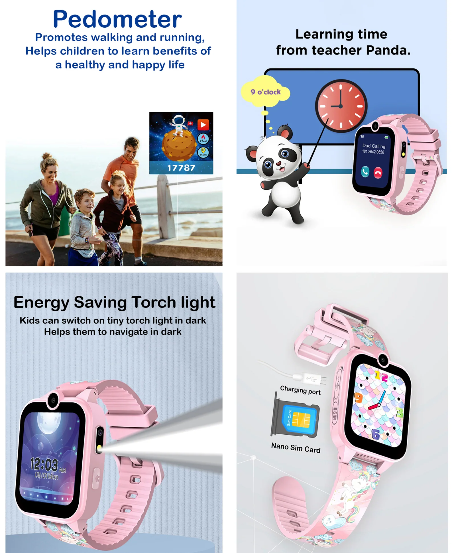 Spiky Griffin Calling Feature Loaded Smartwatch - Blue - Image 22