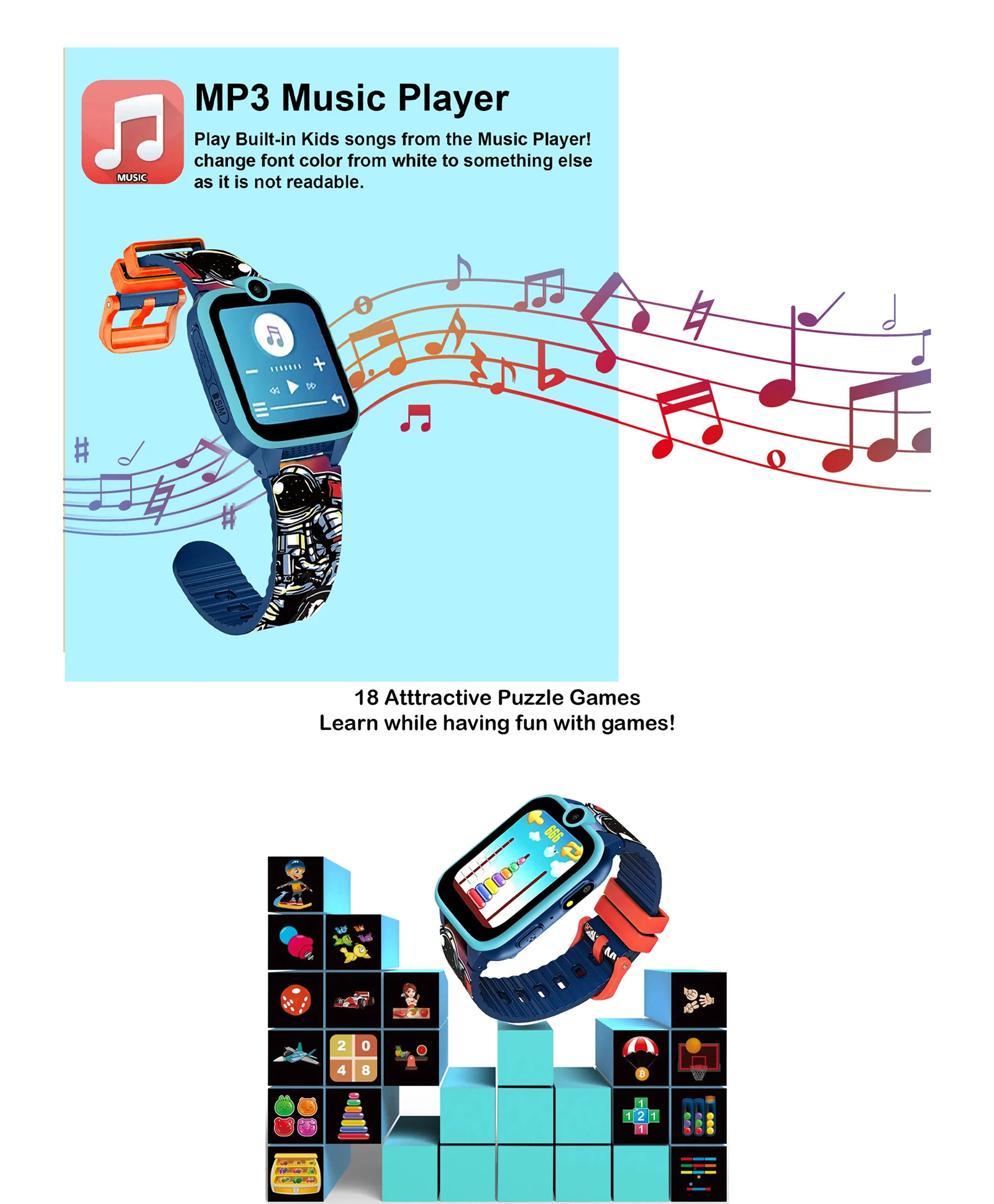 Spiky Griffin Calling Feature Loaded Smartwatch - Blue - Image 6