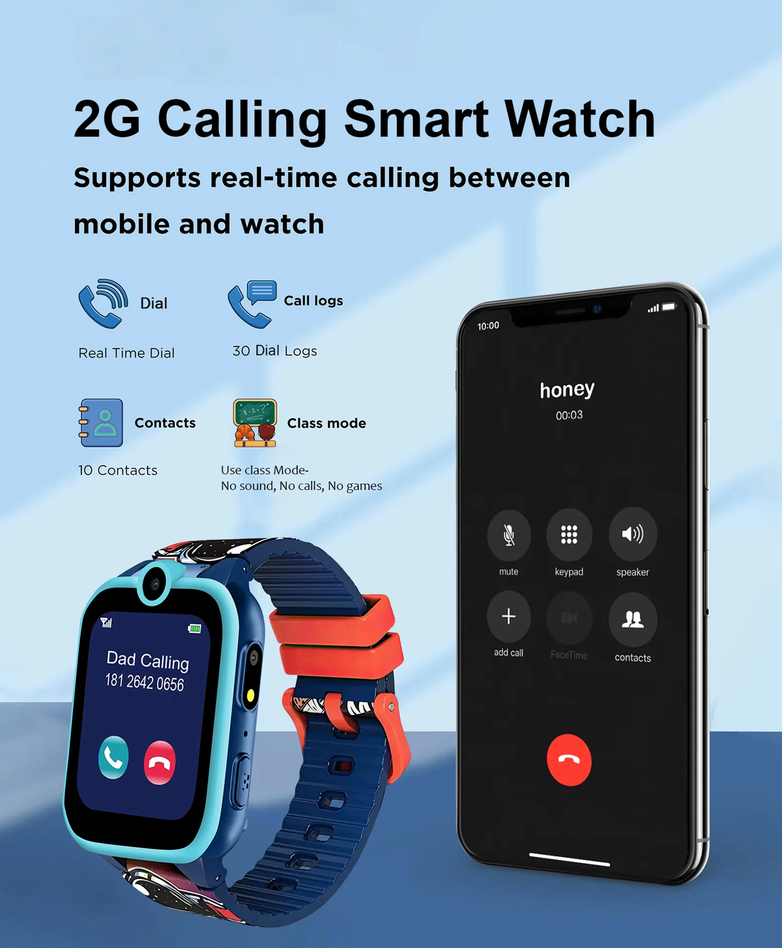 Spiky Griffin Calling Feature Loaded Smartwatch - Pink - Image 16