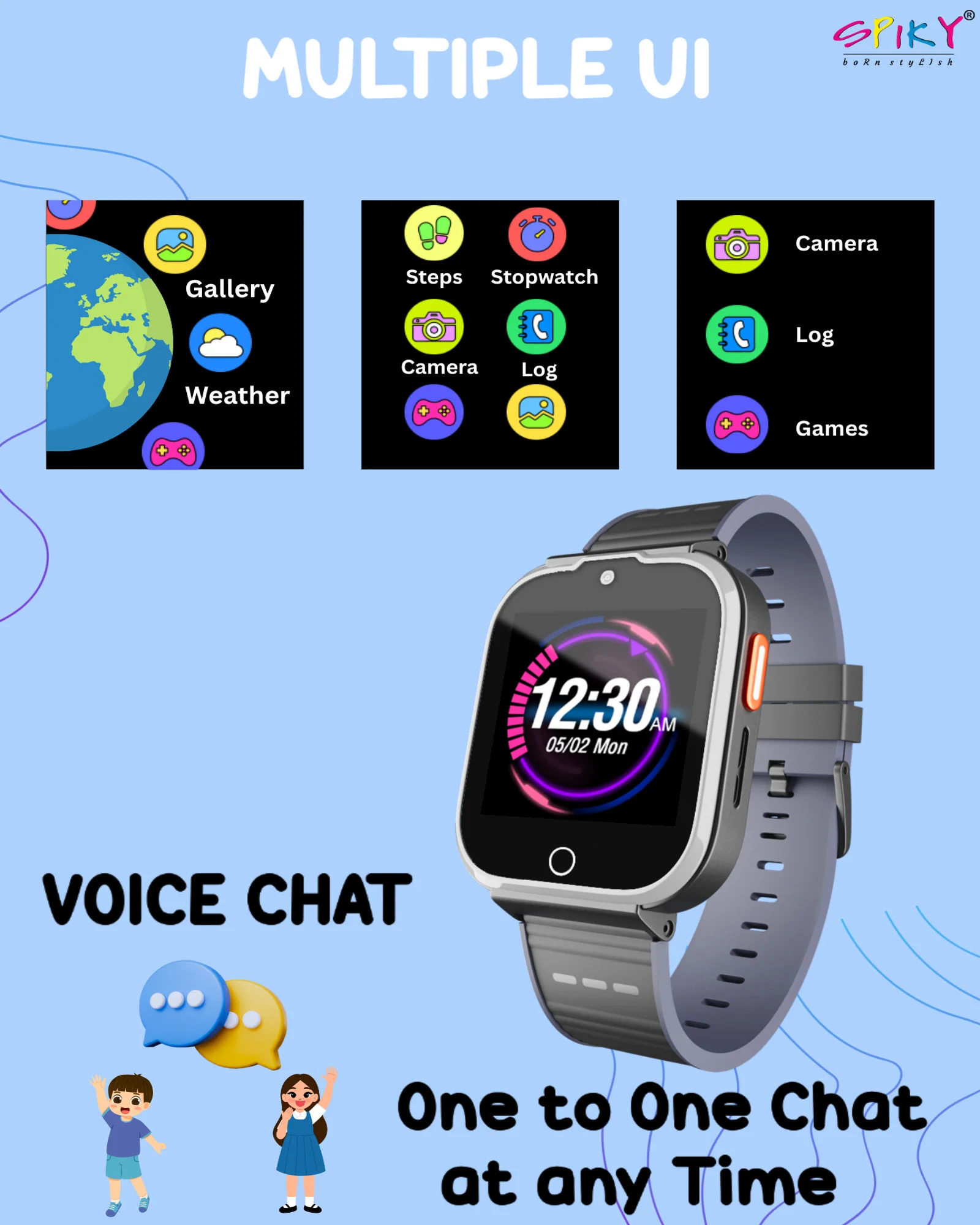 Spiky Cyclops 4g Voice Calling Kids Smartwatch - Image 26