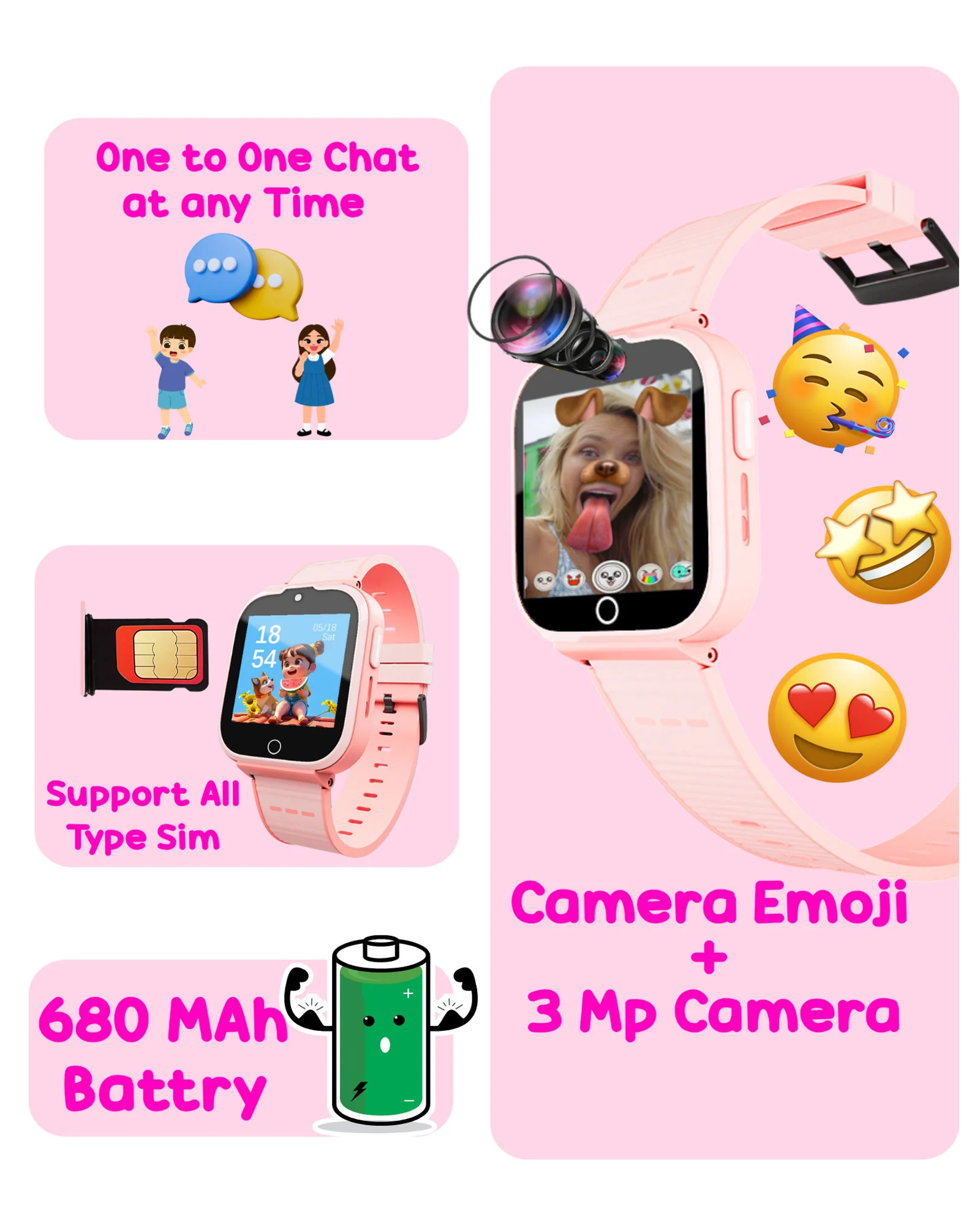 Spiky Cyclops 4g Voice Calling Kids Smartwatch - Image 9