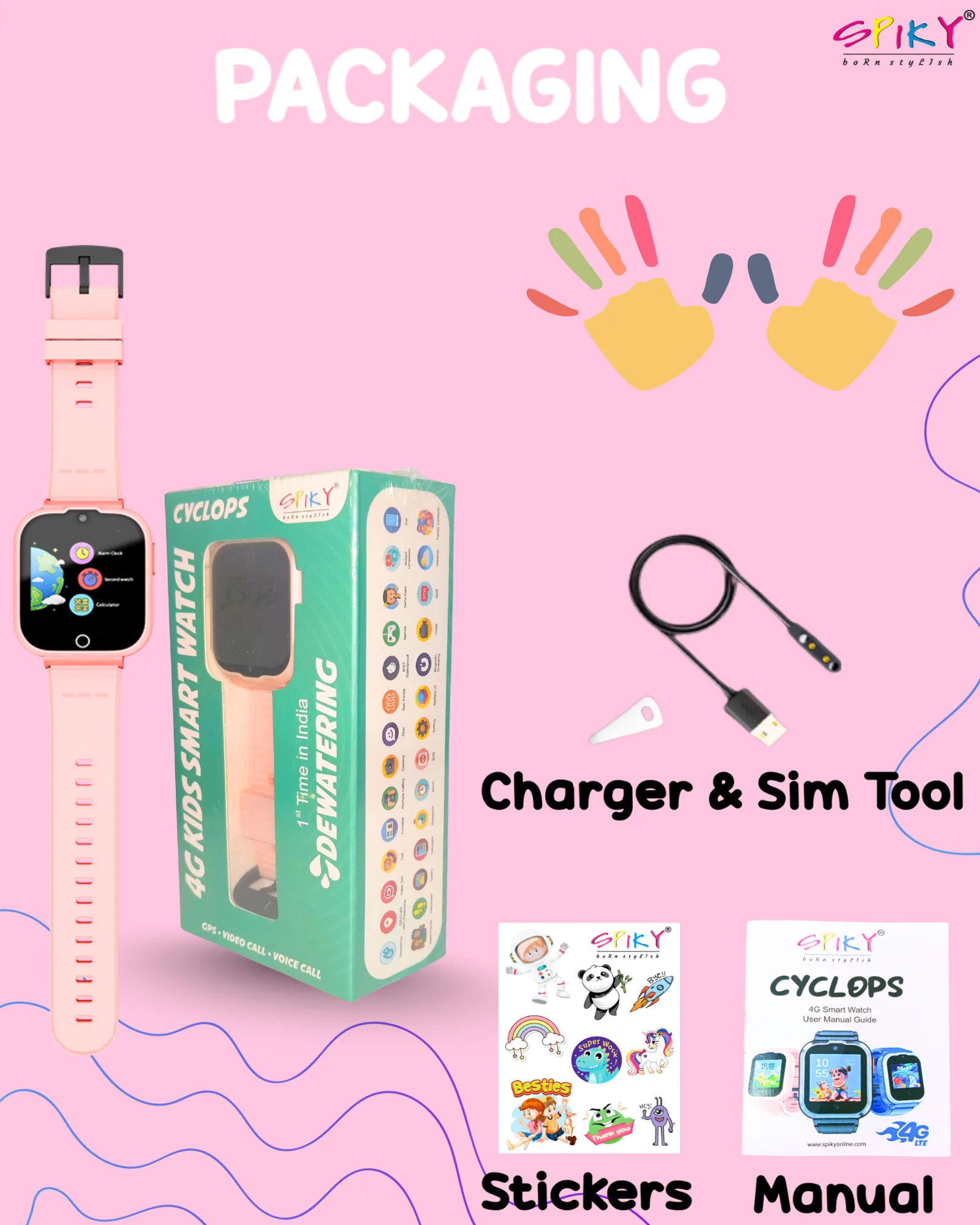 Spiky Cyclops 4g Voice Calling Kids Smartwatch - Image 30
