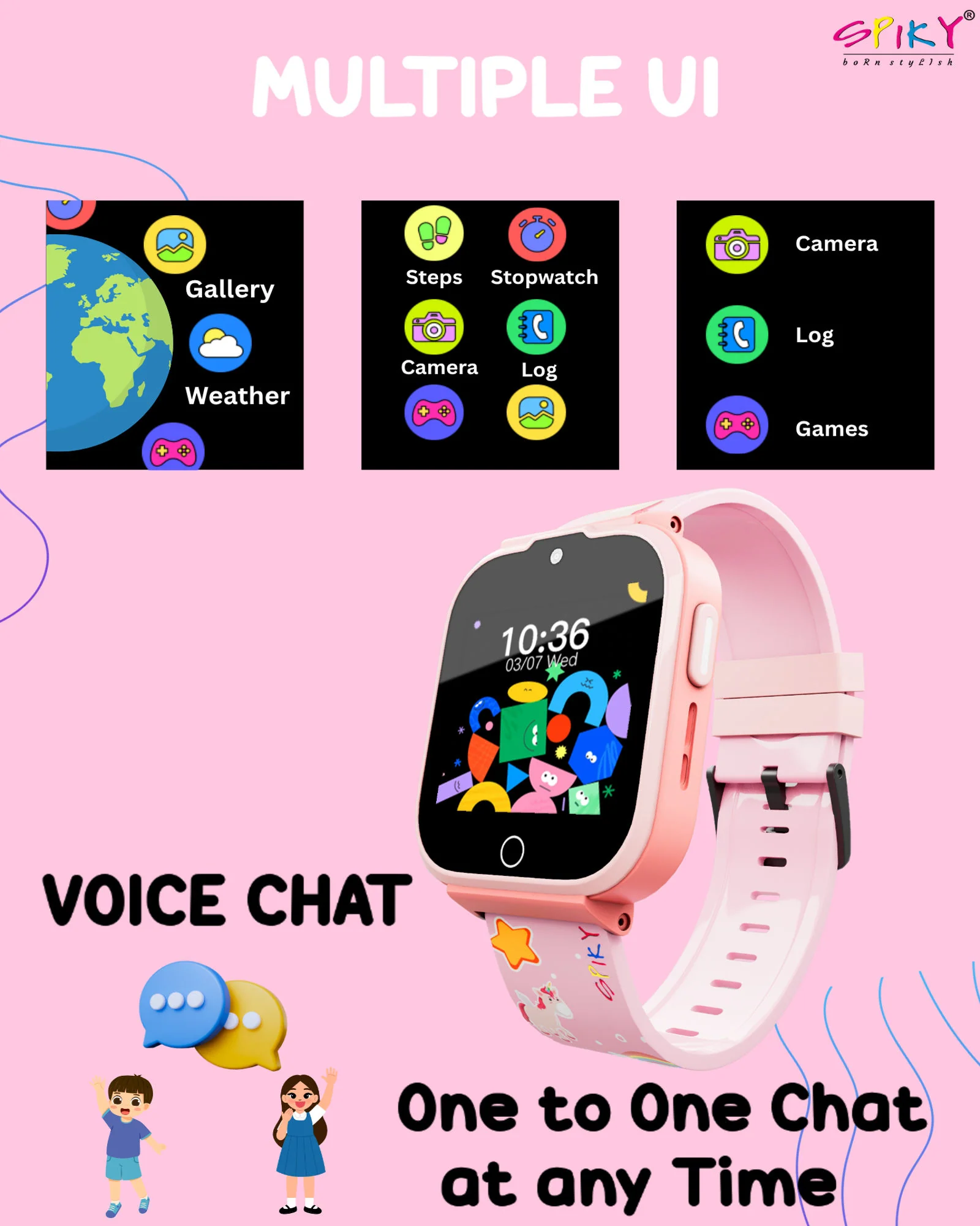 Spiky Cyclops 4g Voice Calling Kids Smartwatch - Image 34