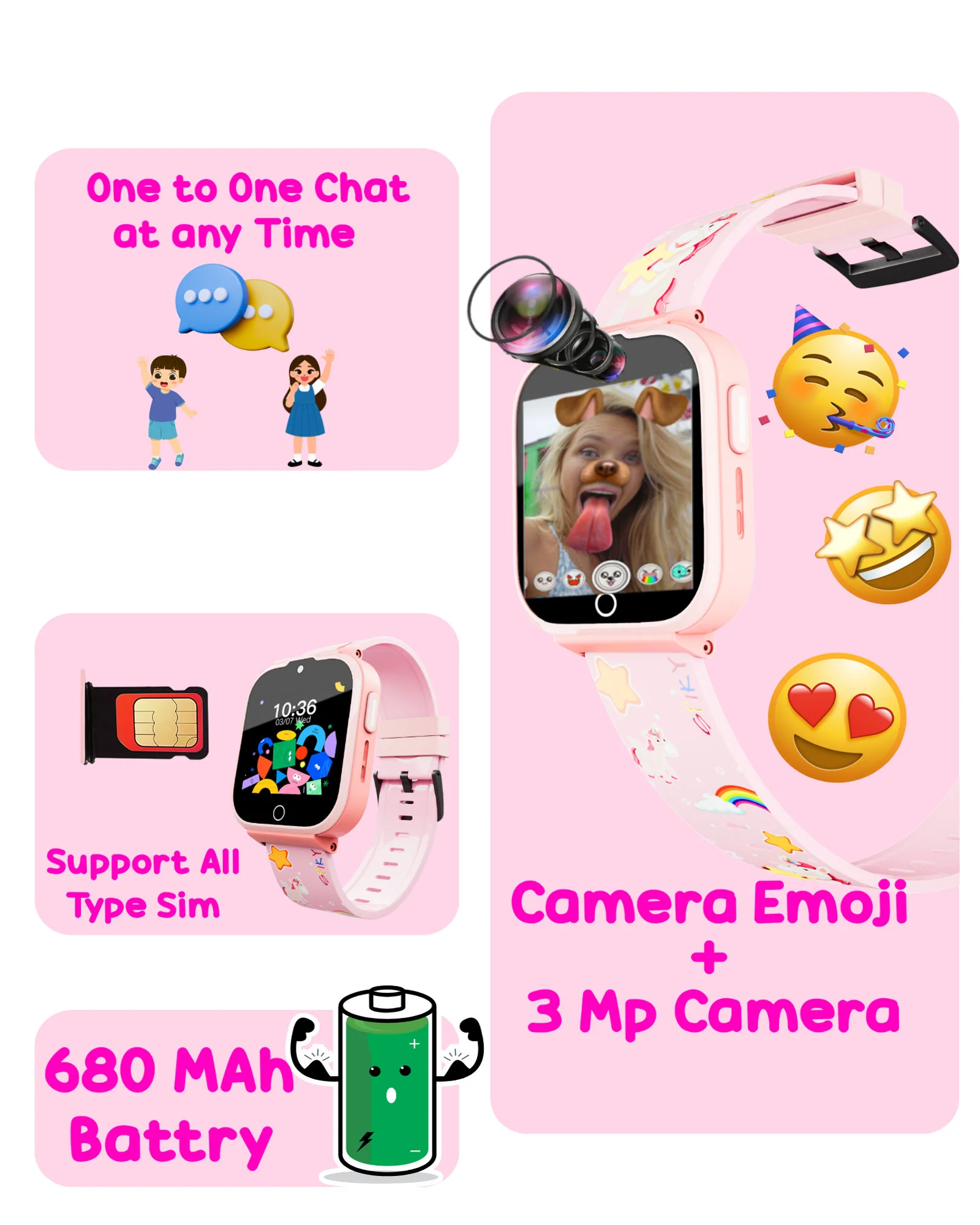 Spiky Cyclops 4g Voice Calling Kids Smartwatch - Image 17