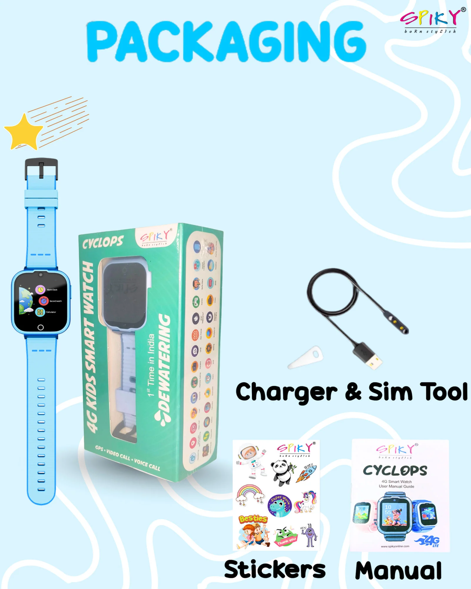 Spiky Cyclops 4g Voice Calling Kids Smartwatch - Image 54