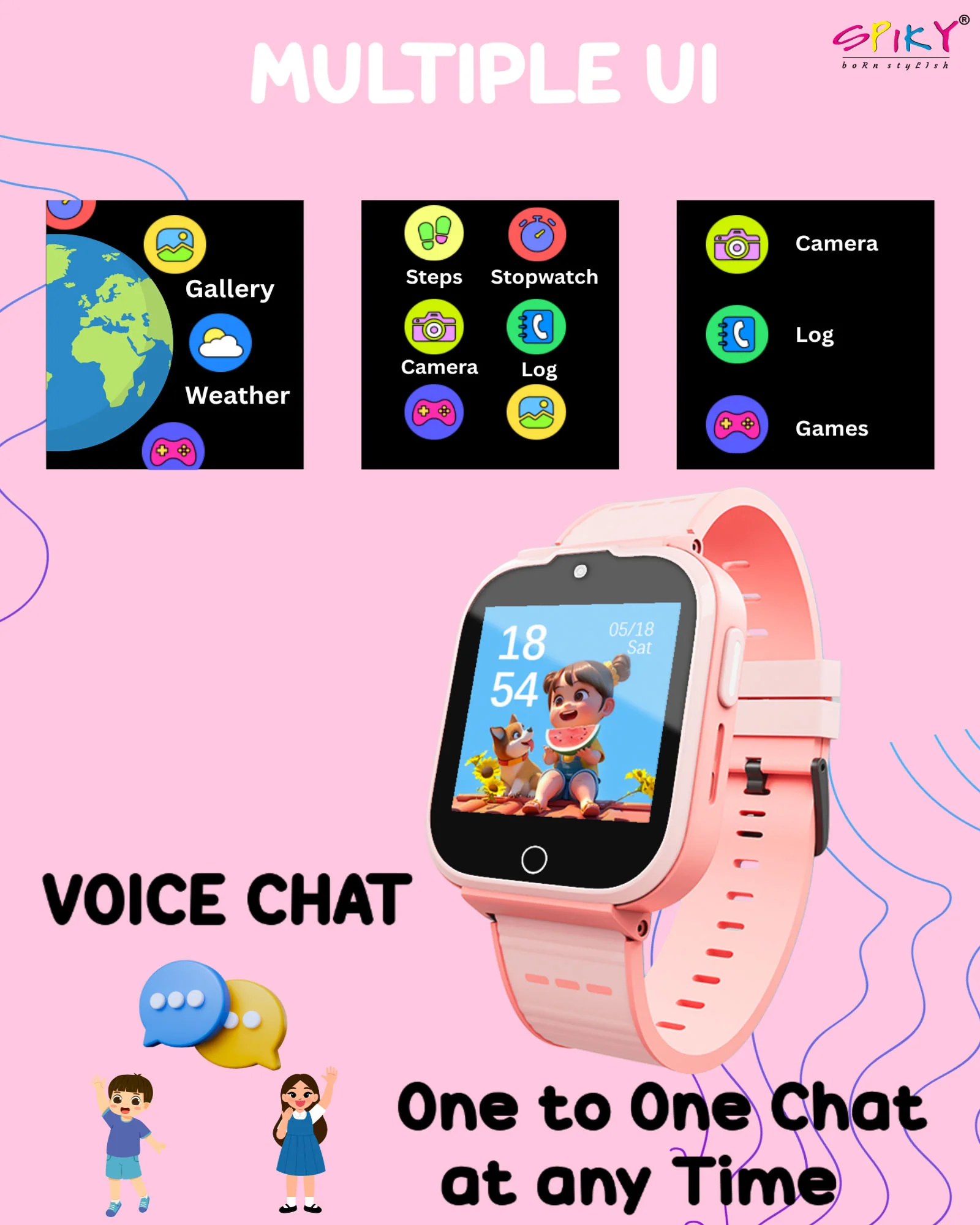 Spiky Cyclops 4g Voice Calling Kids Smartwatch - Image 18