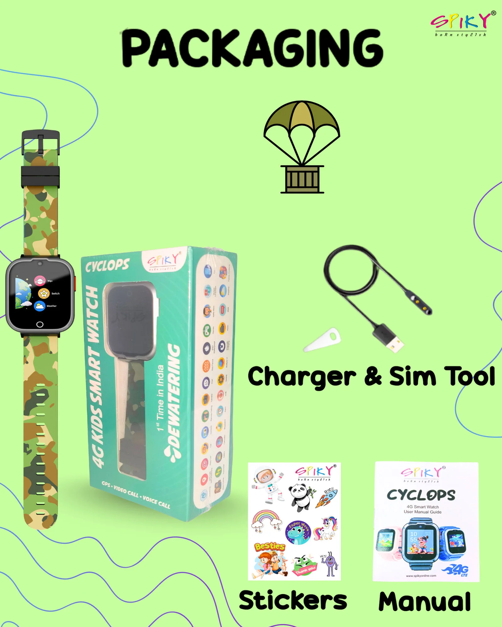 Spiky Cyclops 4g Voice Calling Kids Smartwatch - Image 22