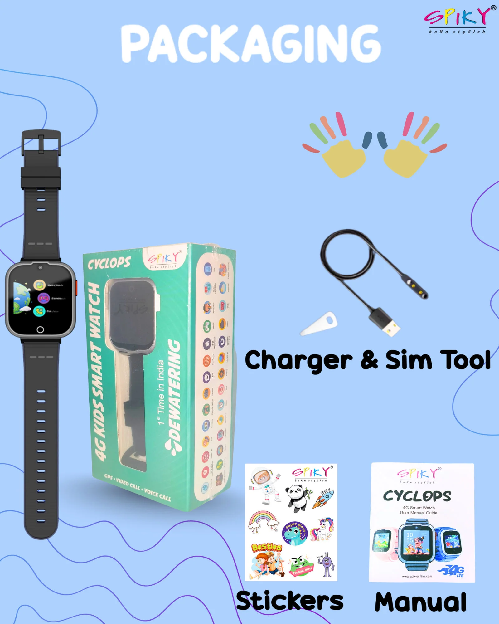 Spiky Cyclops 4g Voice Calling Kids Smartwatch - Image 54